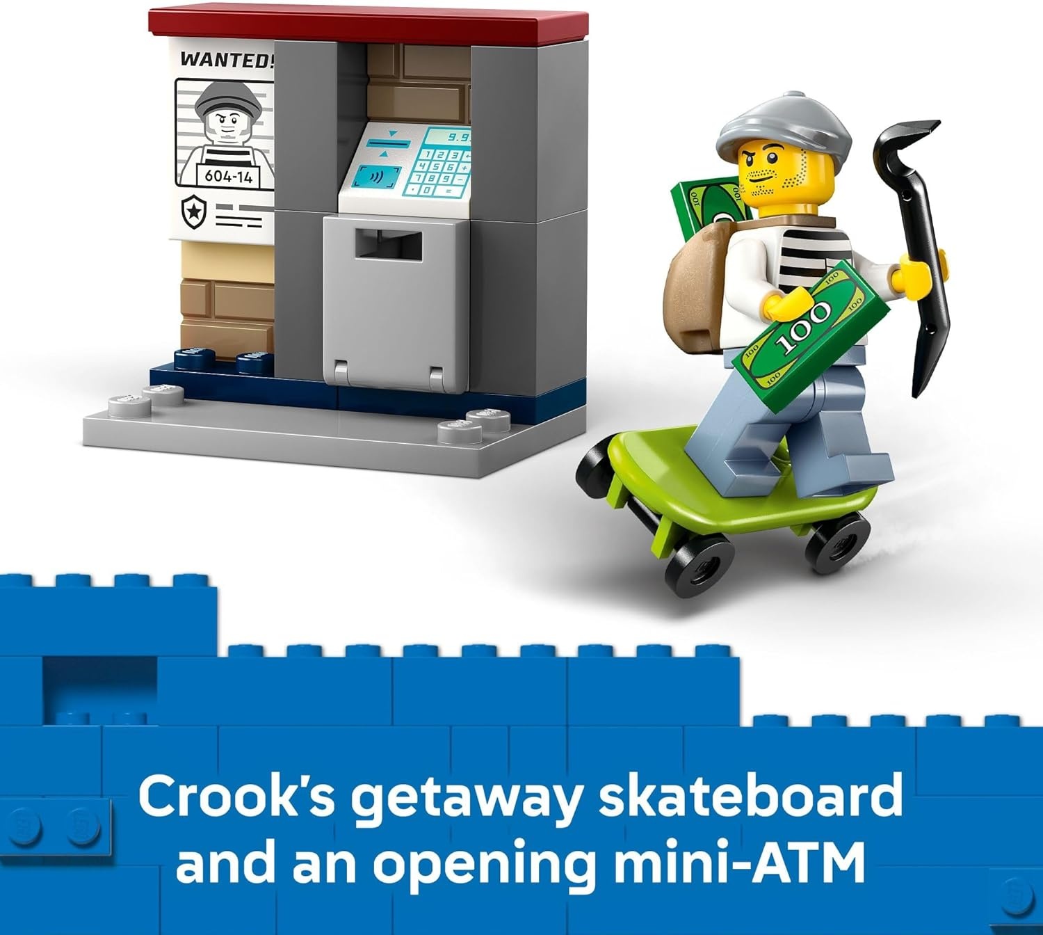 image:imageLEGO City Police Motorcycle Chase Building Toy for Kids Pretend Play Building Blocks for Boys amp Girls Ages 4 Preschool Learning Toy WPolice amp Crook Minifigures Gift for Birthdays 60455