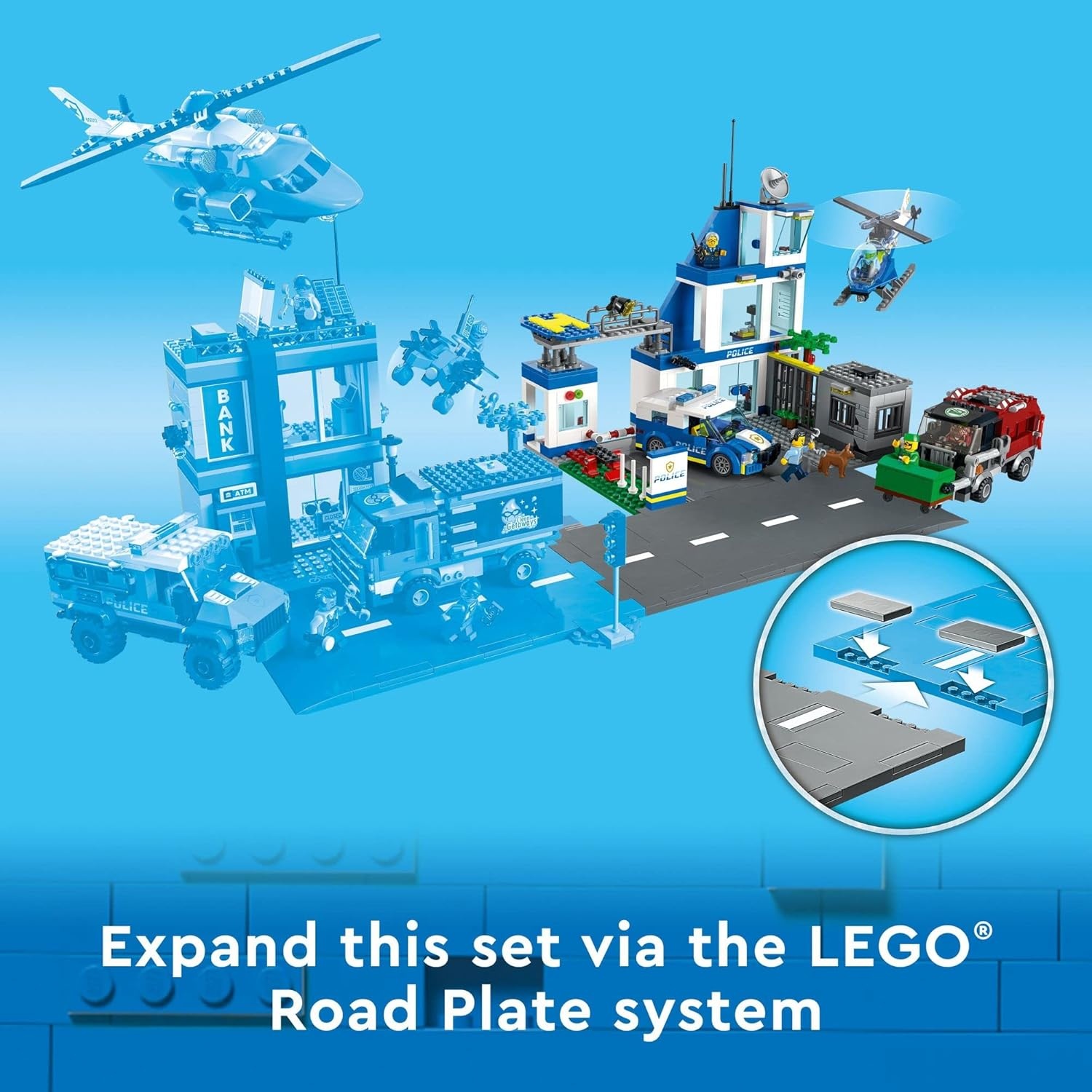 image:imageLEGO City Police Station with Van Garbage Truck amp Helicopter Toy 60316 Gifts for 6 Plus Year Old Kids Boys amp Girls with 5 Minifigures and Dog ToyFrustrationFree Packaging