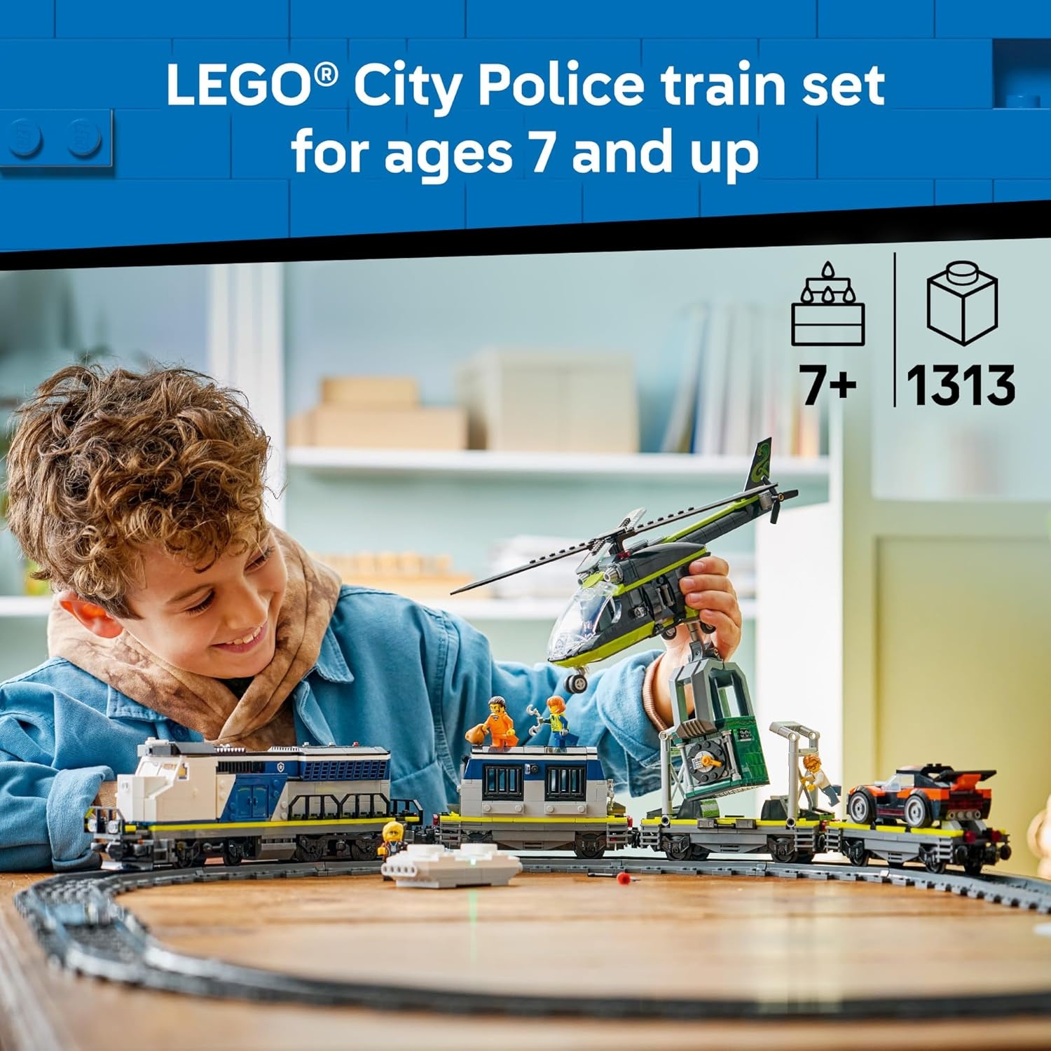 image:imageLEGO City Police Train Heist Building Toy Train Set with Police Car Toy for Boys amp Girls Ages 7 Pretend Play Set for Kids Gifts for Birthdays 60508