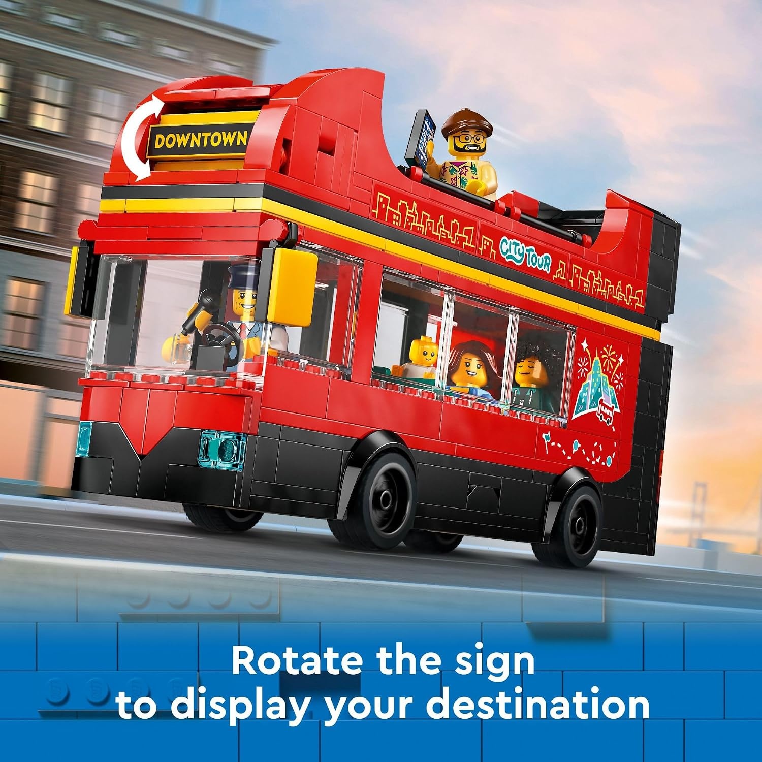 image:imageLEGO City Red DoubleDecker Sightseeing Bus Toy Vehicle Set Birthday Gift for 7 Year Olds for Kids DoubleDecker London Bus Toy 5 Characters Including a Baby and Stroller 60407