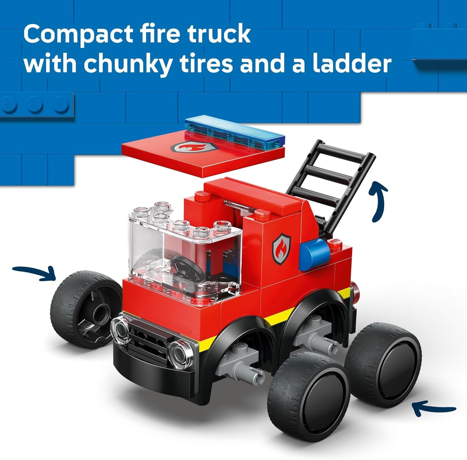 image:imageLEGO City Rides Fire Truck Building Toy for Kids Emergency Pretend Play for Boys amp Girls Ages 5 Toy Truck WRaisable Ladder amp Firefighter Junior Minifigure Gift Idea for Birthdays 60482Fire Truck