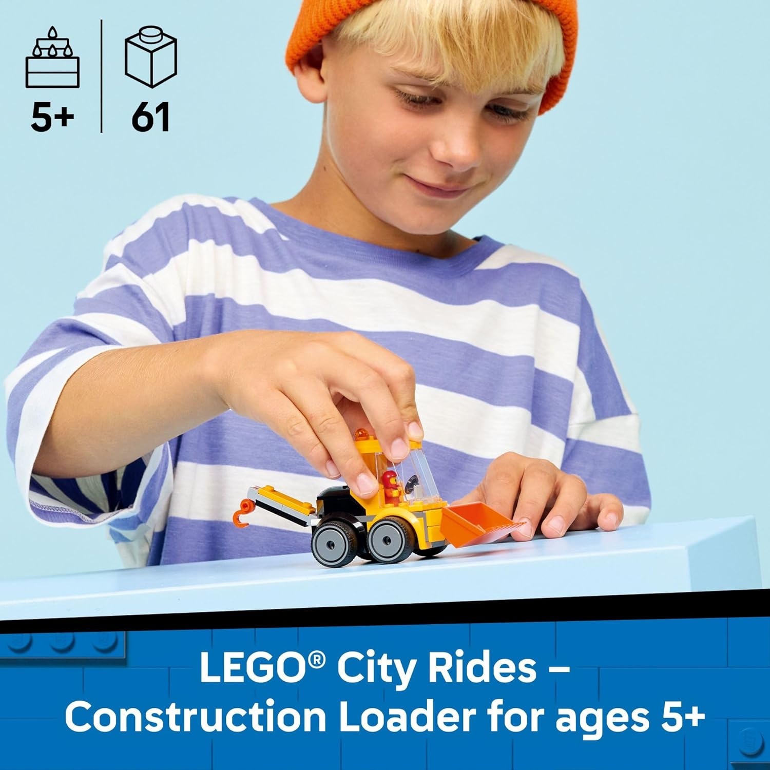 image:imageLEGO City Rides Fire Truck Building Toy for Kids Emergency Pretend Play for Boys amp Girls Ages 5 Toy Truck WRaisable Ladder amp Firefighter Junior Minifigure Gift Idea for Birthdays 60482Construction Loader