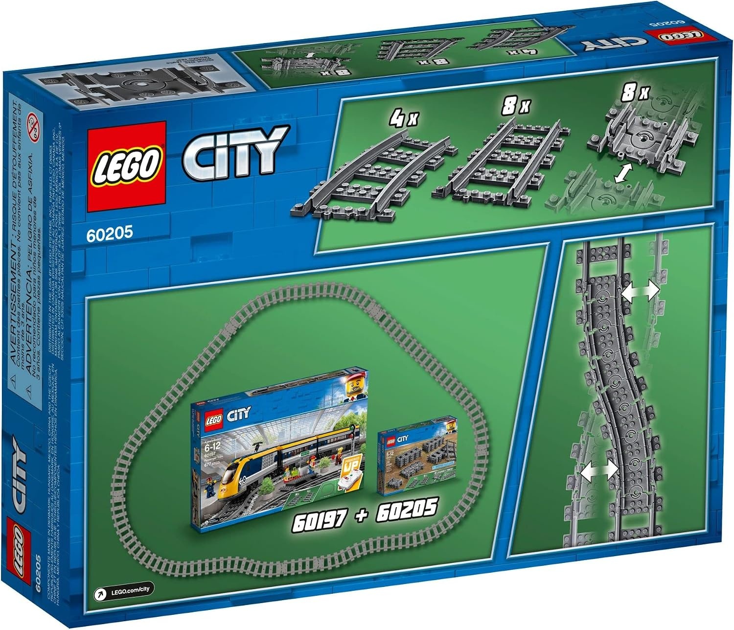 image:imageLEGO City Tracks Train Track Expansion Set Additional 20 Pieces Compatible with Our Sets 8 Straight 4 Curved amp 8 Flexible Tracks 60205