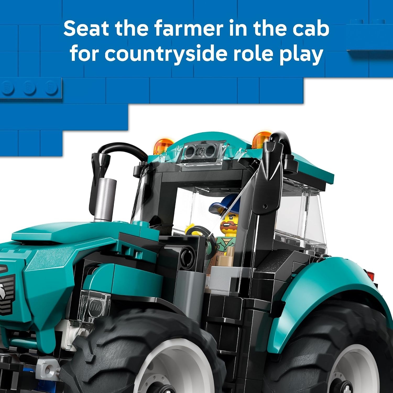 image:imageLEGO City Tractor Building Toy for Kids Pretend Play Farm Vehicle for Boys amp Girls Ages 7 Tractor Toy WFarmer Minifigure Gift Idea for Birthdays 60498