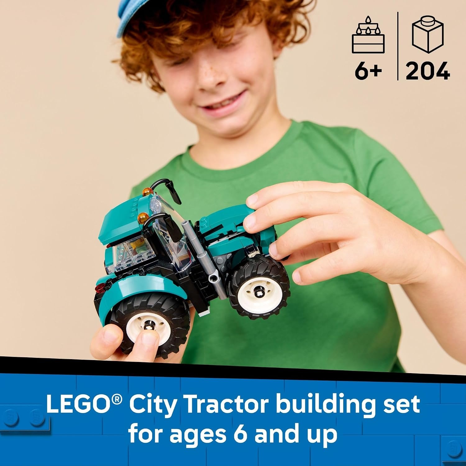 image:imageLEGO City Tractor Building Toy for Kids Pretend Play Farm Vehicle for Boys amp Girls Ages 7 Tractor Toy WFarmer Minifigure Gift Idea for Birthdays 60498