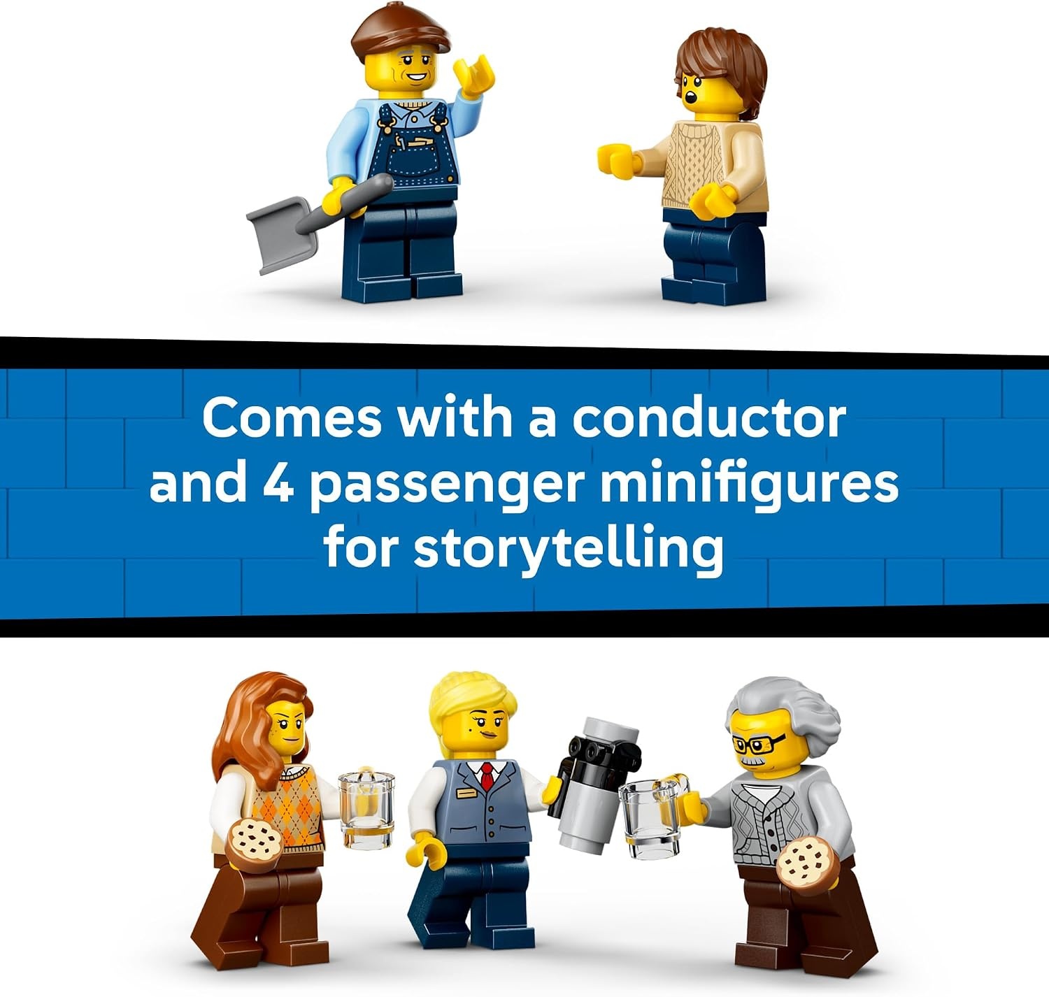image:imageLEGO City Vintage Steam Train 60511 Building Toys for Boys amp Girls Ages 7 Train Set for Pretend Play 5 Minifigures 575 pieces Gift for Birthdays
