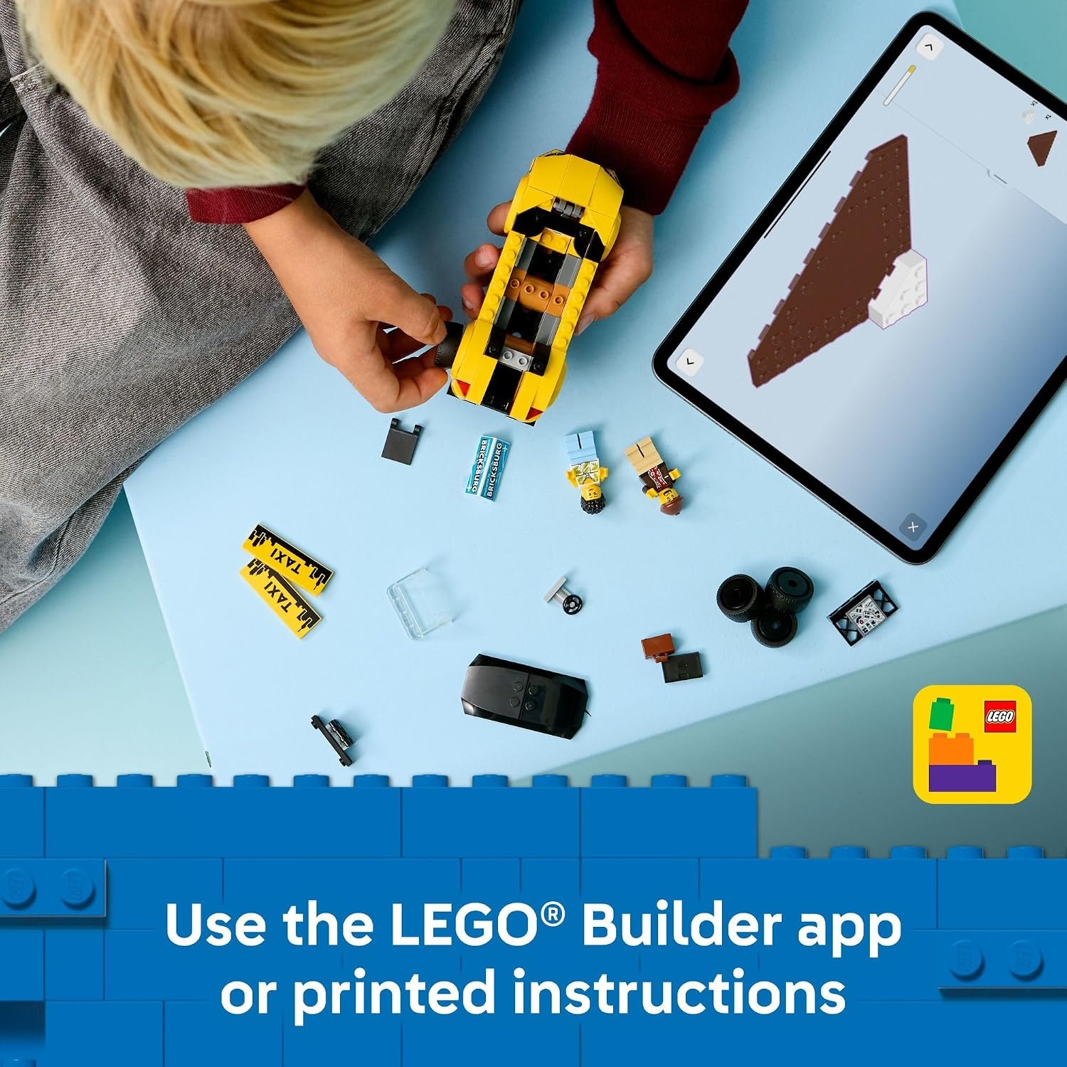 image:imageLEGO City Yellow Taxi Car Building Toy for Kids Pretend Play Set for Boys amp Girls Ages 5 Toy Car WTaxi Driver amp Tourist Minifigures Gift Idea for Birthdays 60487
