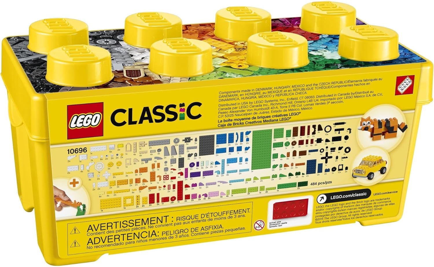 image:imageLEGO Classic Medium Creative Brick Box 10696 Building Toy Set Featuring Storage Includes Train Car and a Tiger Figure and Playset for Kids Boys and Girls Ages 499