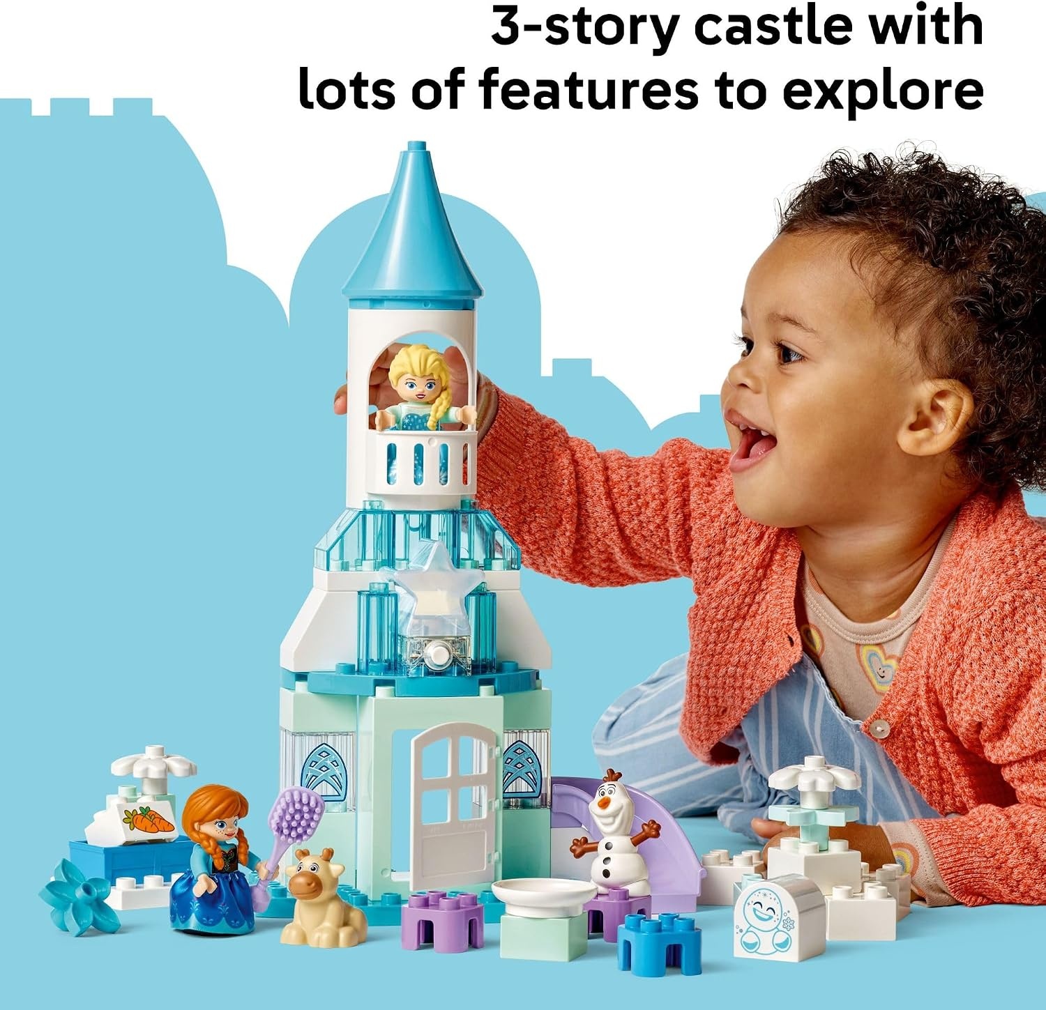 image:imageLEGO DUPLO Disney Anna and Elsas Frozen Castle Party Toddler Toy for Girls and Boys 2 Building Blocks for Pretend Play and Sensory Development Preschool Learning Gift for Kids 10455