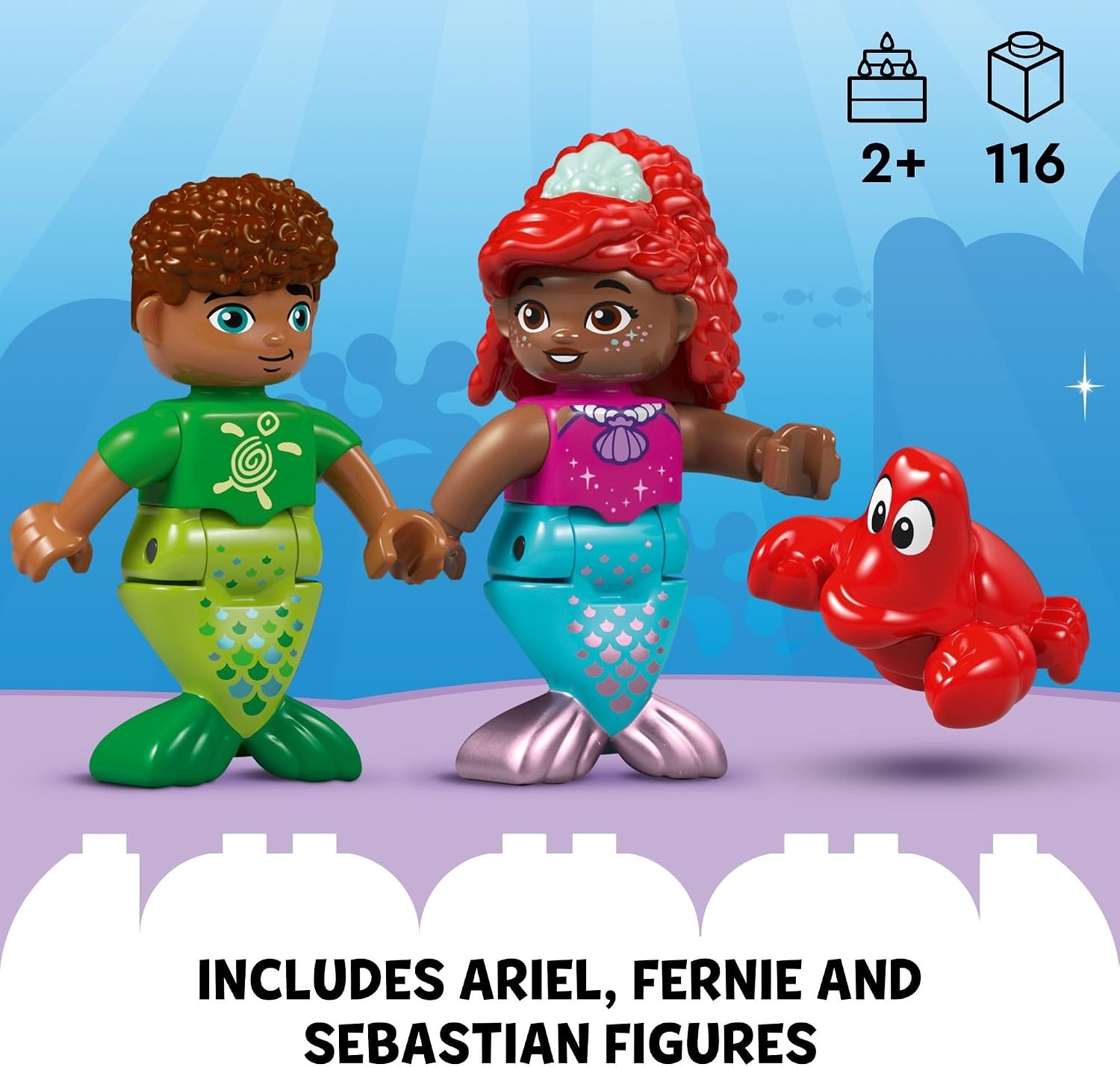 image:imageLEGO DUPLO Disney Ariels Magical Underwater Palace Building Set The Little Mermaid Toy for Girls amp Boys Ages 2 Toddler Preschool Sensory Toy with Disney Princess Minifigure 10435