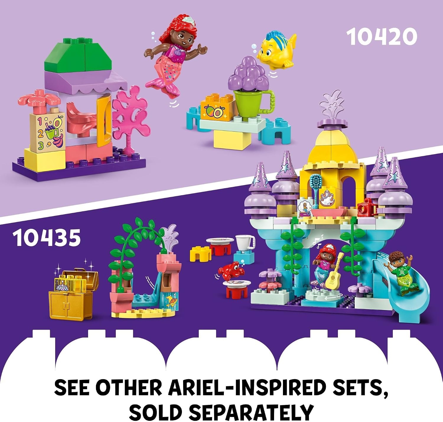image:imageLEGO DUPLO Disney Ariels Magical Underwater Palace Building Set The Little Mermaid Toy for Girls amp Boys Ages 2 Toddler Preschool Sensory Toy with Disney Princess Minifigure 10435