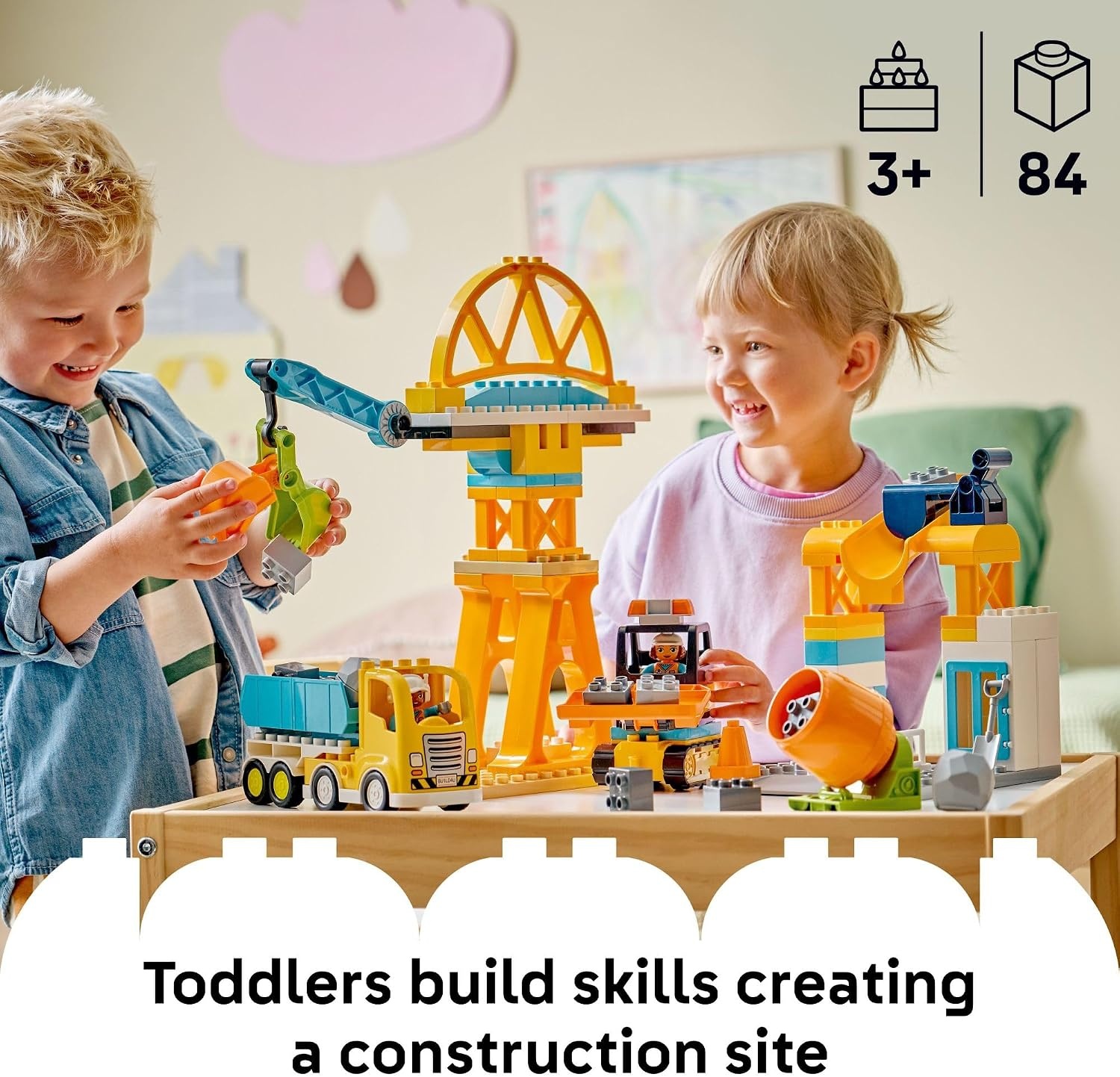 image:imageLEGO DUPLO Town 3 in 1 Construction Site and Vehicles Toys for Toddlers Pretend Play Set for Boys amp Girls Ages 3 Building Blocks for Fine Motor Skills Practice Gift for Birthdays 10476