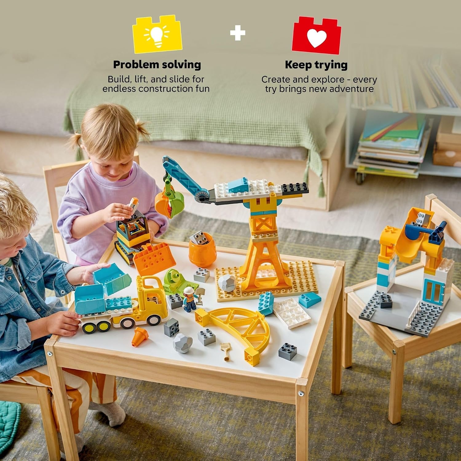 image:imageLEGO DUPLO Town 3 in 1 Construction Site and Vehicles Toys for Toddlers Pretend Play Set for Boys amp Girls Ages 3 Building Blocks for Fine Motor Skills Practice Gift for Birthdays 10476