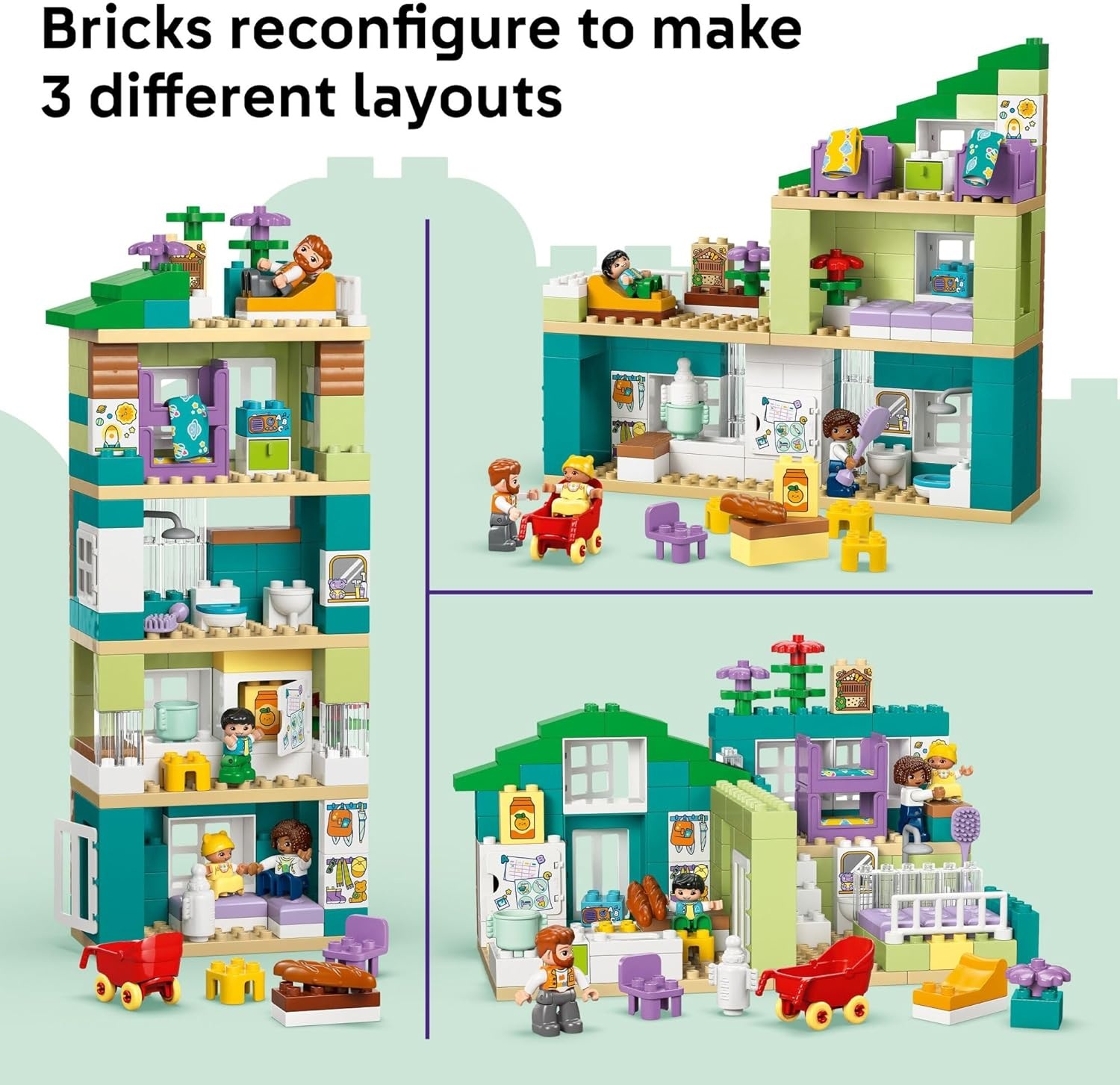 image:imageLEGO DUPLO Town 3 in 1 Modern Family House with Figures Building Toy Learning Play Set for Toddler Boys amp Girls Ages 2 Fine Motor Skills Toys for Preschool Gift for Birthdays 10470