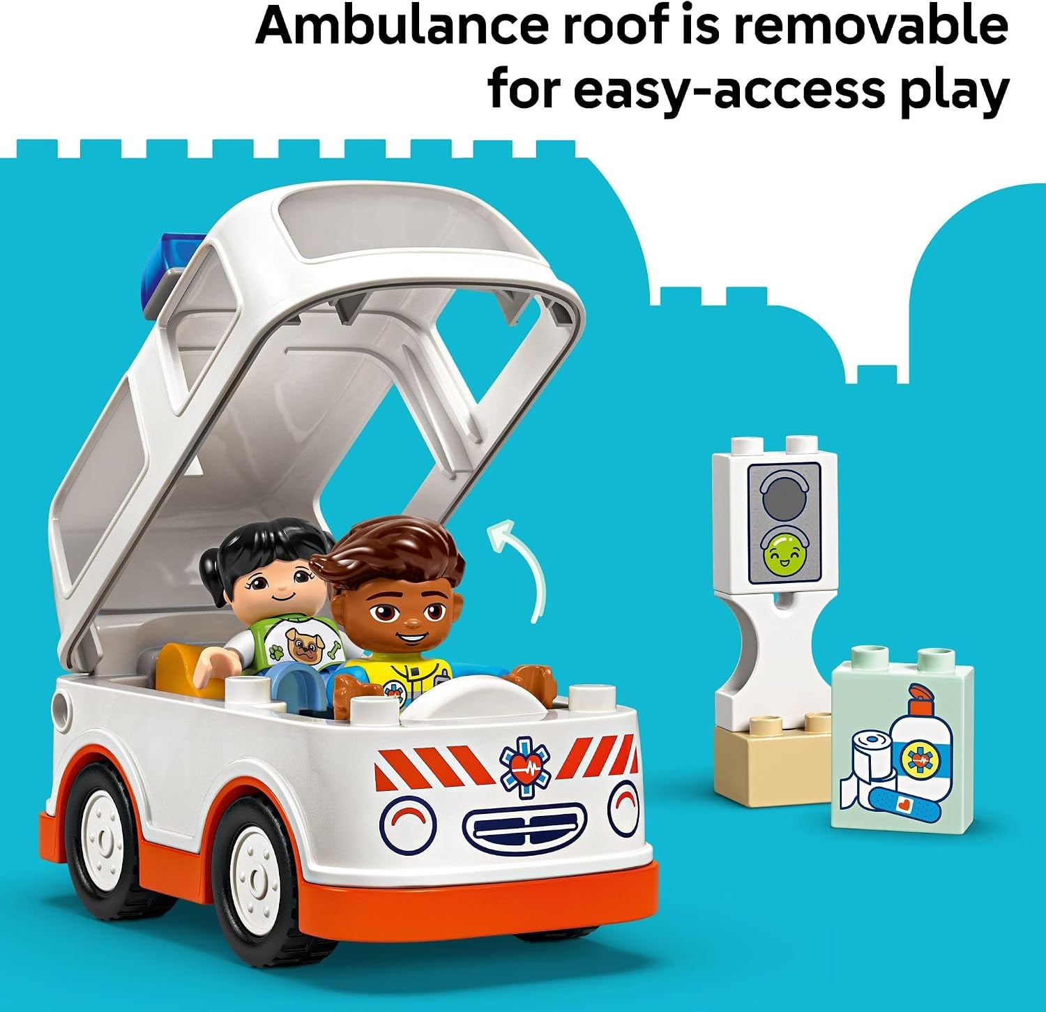 image:imageLEGO DUPLO Town Ambulance amp Driver Building Toy Playset Preschool Learning and Educational Ambulance Toy for Toddlers Boys and Girls Ages 2 Pretend Play Baby Gift Idea 10447