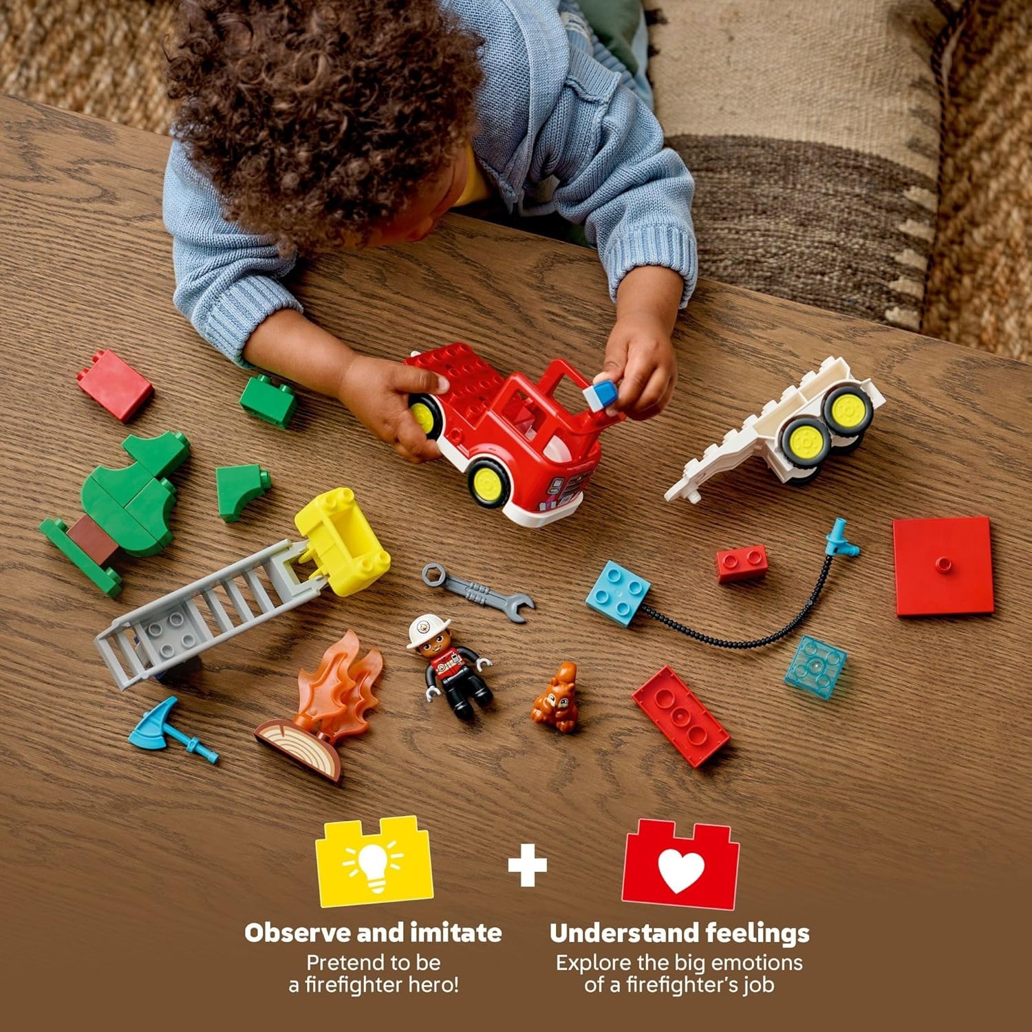 image:imageLEGO DUPLO Town Fire Truck with Hose and Firefighter Building Toy for Toddlers Learning Play Set for Boys amp Girls Ages 2 Building Blocks for Motor Skills Practice Gift for Birthdays 10473
