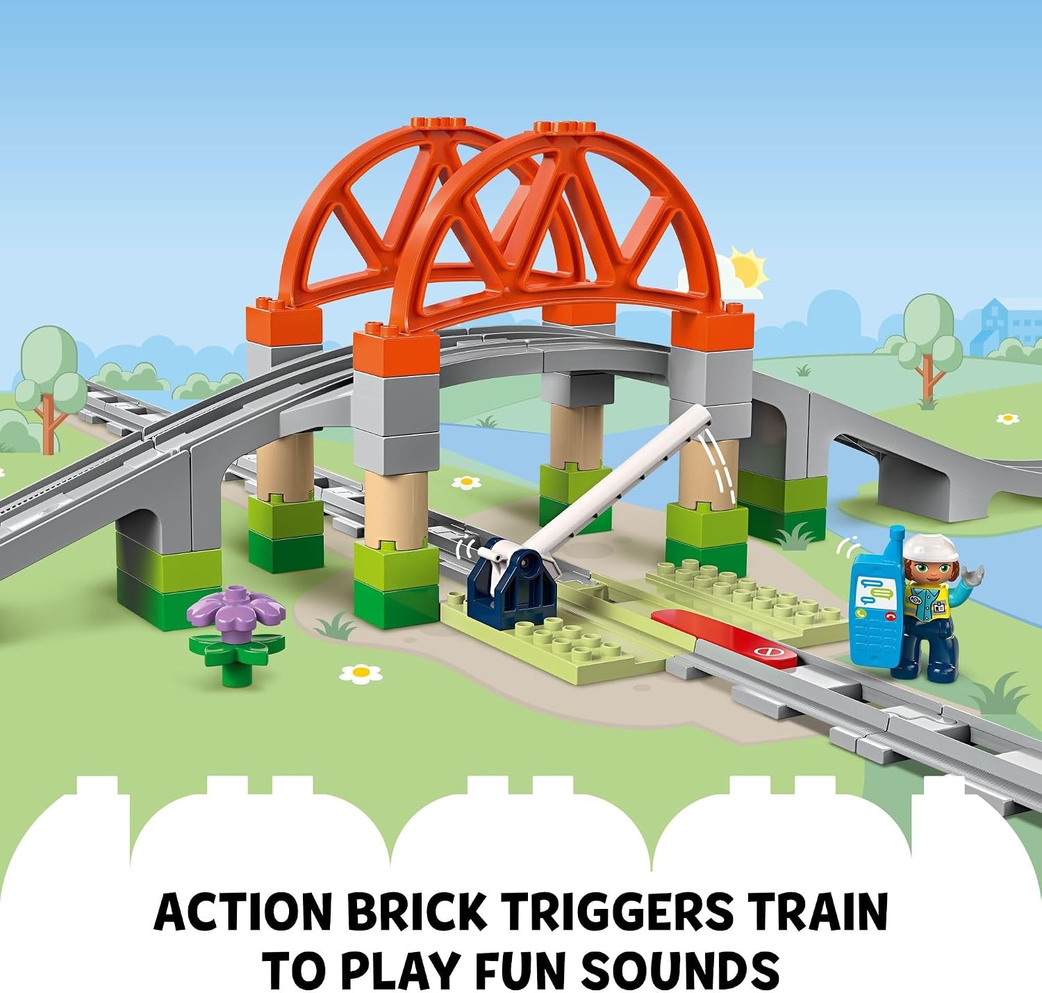 image:imageLEGO DUPLO Town Train Bridge and Tracks Expansion Set 10 Extra Pieces of Train Tracks Preschool and Toddler Train Set Ages 2 Building Toy for Boys and Girls 10426