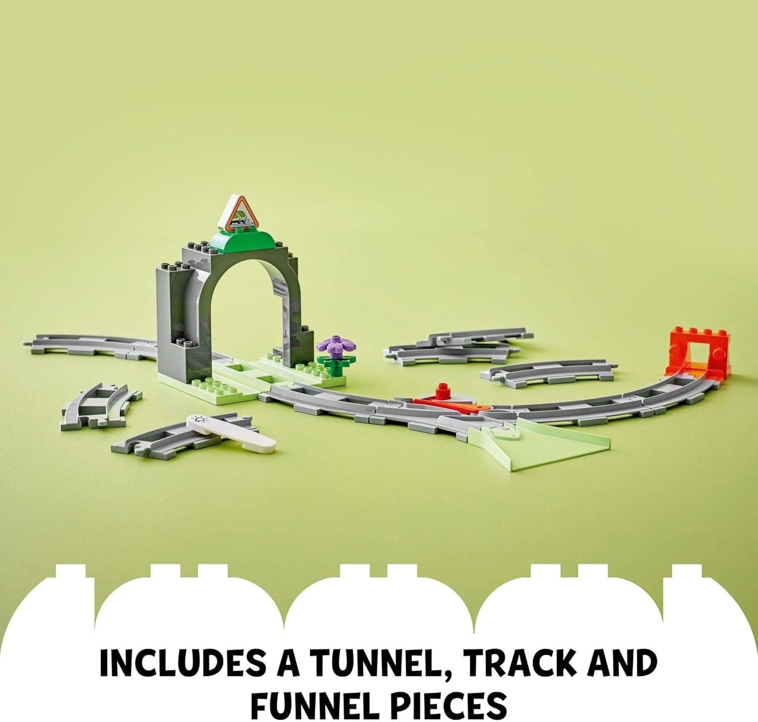 image:imageLEGO DUPLO Town Train Tunnel and Tracks Expansion Set 10 Extra Pieces of Train Tracks Preschool and Toddler Train Set Ages 2 Building Toy for Boys and Girls 10425