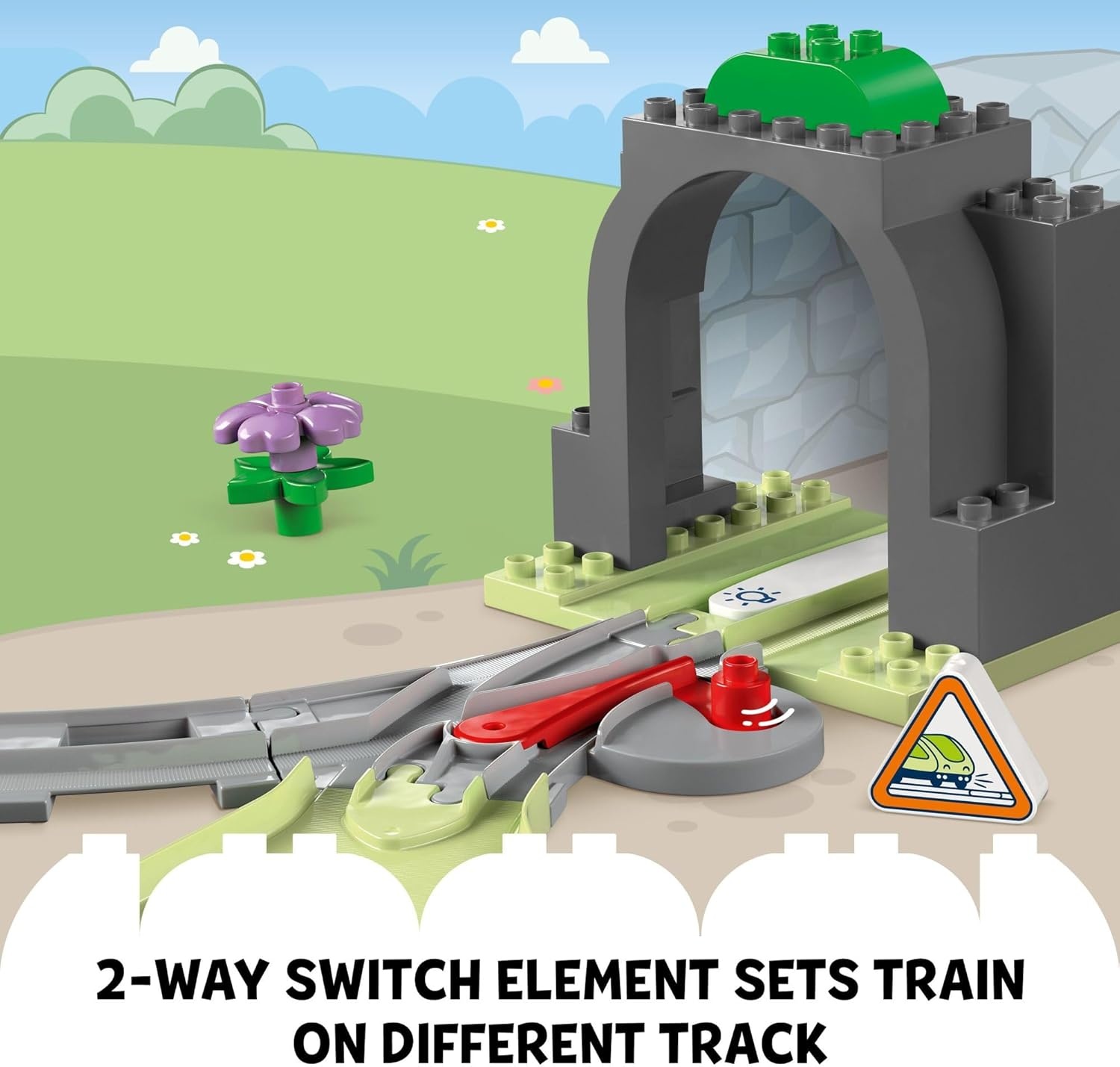image:imageLEGO DUPLO Town Train Tunnel and Tracks Expansion Set 10 Extra Pieces of Train Tracks Preschool and Toddler Train Set Ages 2 Building Toy for Boys and Girls 10425