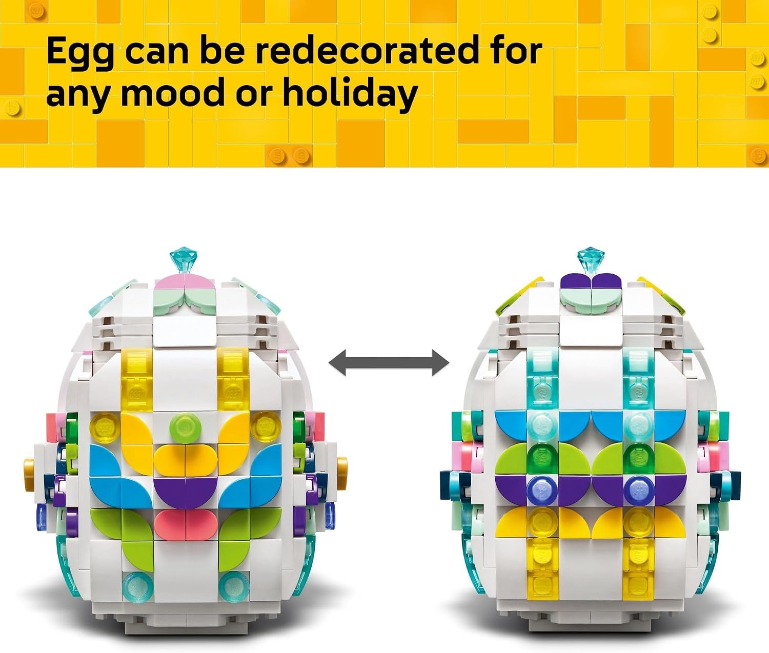 image:imageLEGO Decorative Easter Egg Building Toy for Girls amp Boys Springtime Craft Activity for Kids Ages 8 Basket Stuffer or Gift Idea for Easter Birthdays amp Special Occasions 40816