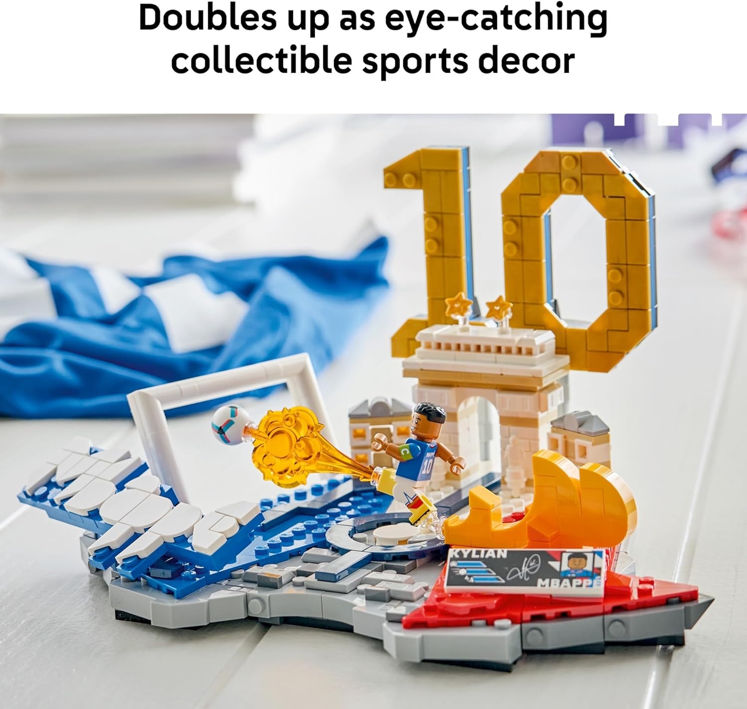 image:imageLEGO Editions Kylian Mbapp Soccer Highlights Building Set for Boys amp Girls Ages 10 Collectible Soccer Gift with Plaque Kids Bedroom or Shelf Decor 43013