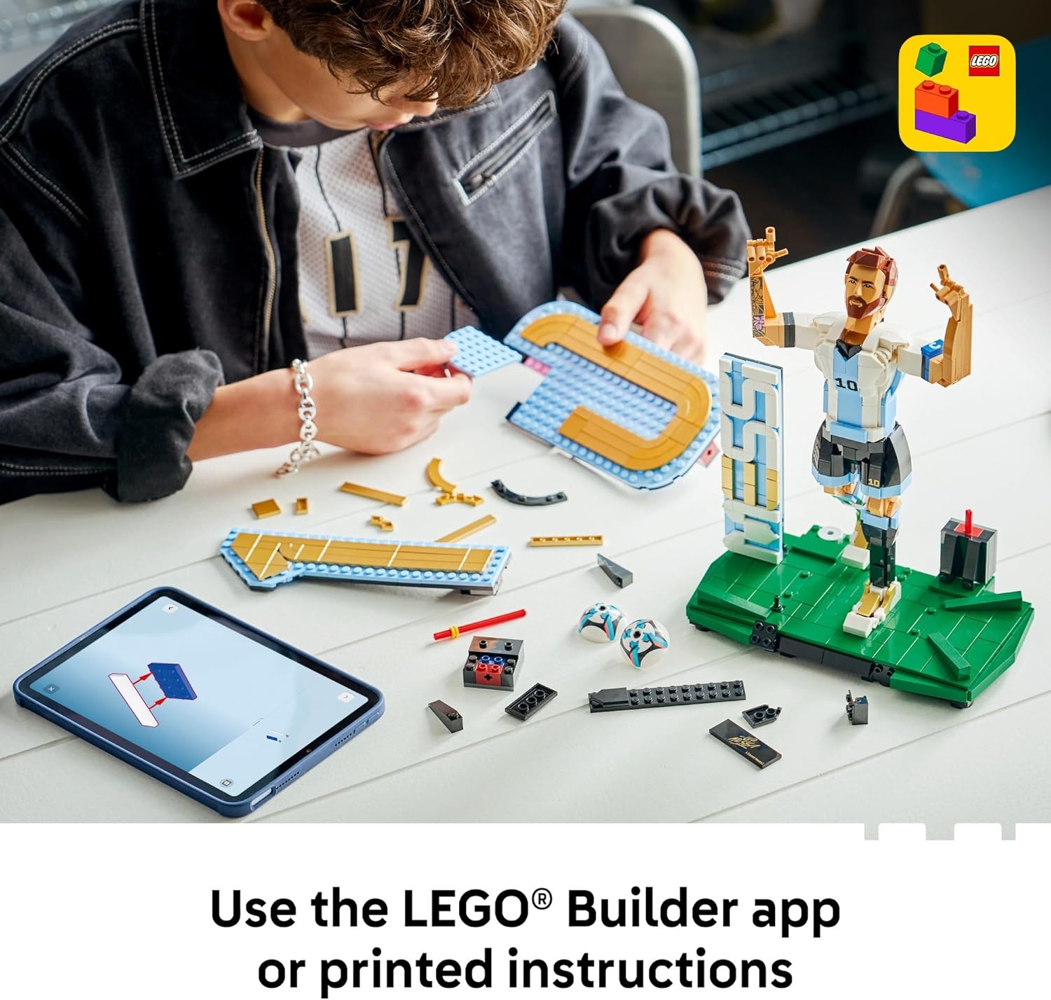image:imageLEGO Editions Lionel Messi Collectors Set CoPack Building Toy for Kids Soccer Collectible Sports Dcor for Boys amp Girls Ages 12 Gift Idea for Soccer Fans 66818