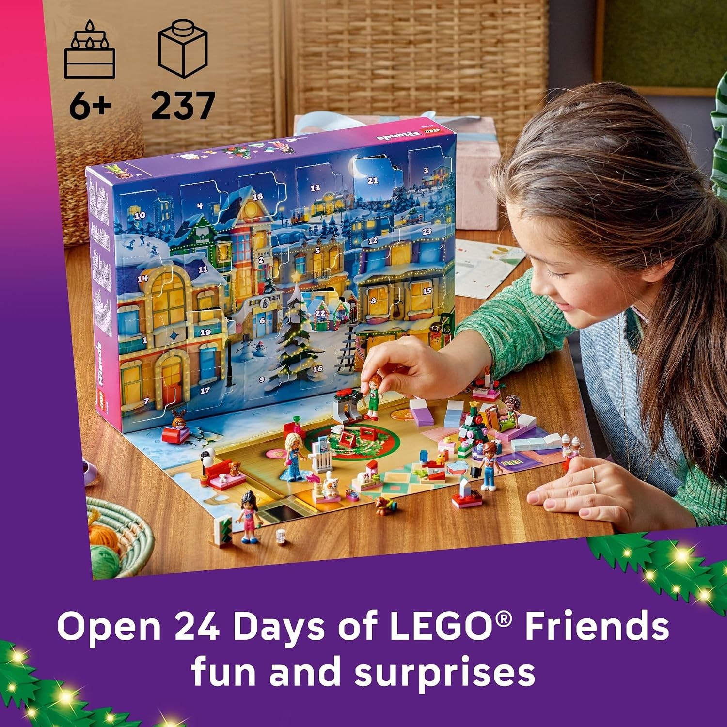 image:imageLEGO Friends Advent Calendar 2025 Building Toy Holiday Countdown Set for Girls amp Boys Ages 6 24 Buildable Surprises 5 Minidolls amp 5 Pets Kids Gift Idea for Christmas 42668