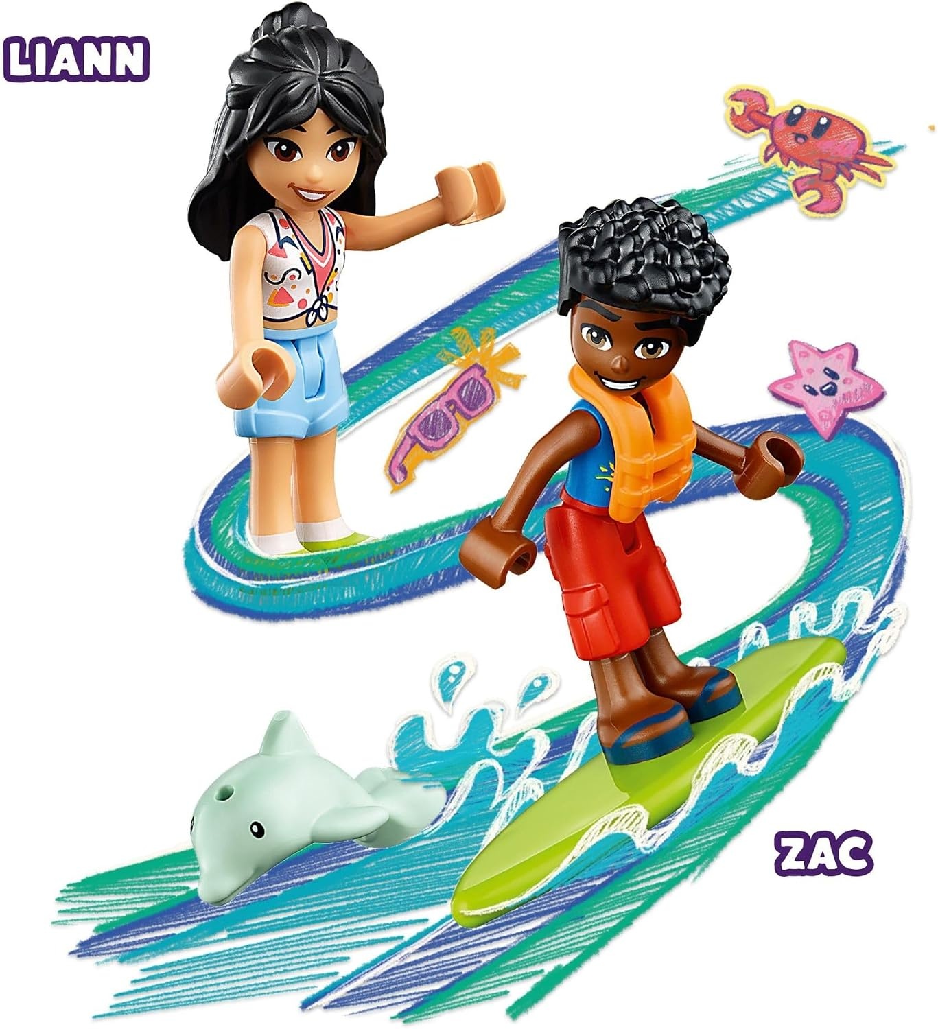 image:imageLEGO Friends Beach Buggy Fun 41725 Building Toy Set Creative Fun for Toddlers Ages 4 with 2 MiniDolls Pet Dog and Dolphin Figures a Beach Buggy Toy Car and Accessories