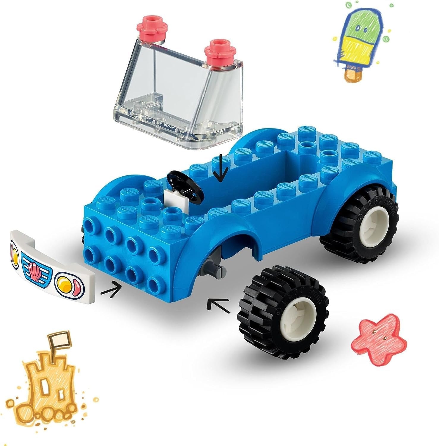 image:imageLEGO Friends Beach Buggy Fun 41725 Building Toy Set Creative Fun for Toddlers Ages 4 with 2 MiniDolls Pet Dog and Dolphin Figures a Beach Buggy Toy Car and Accessories