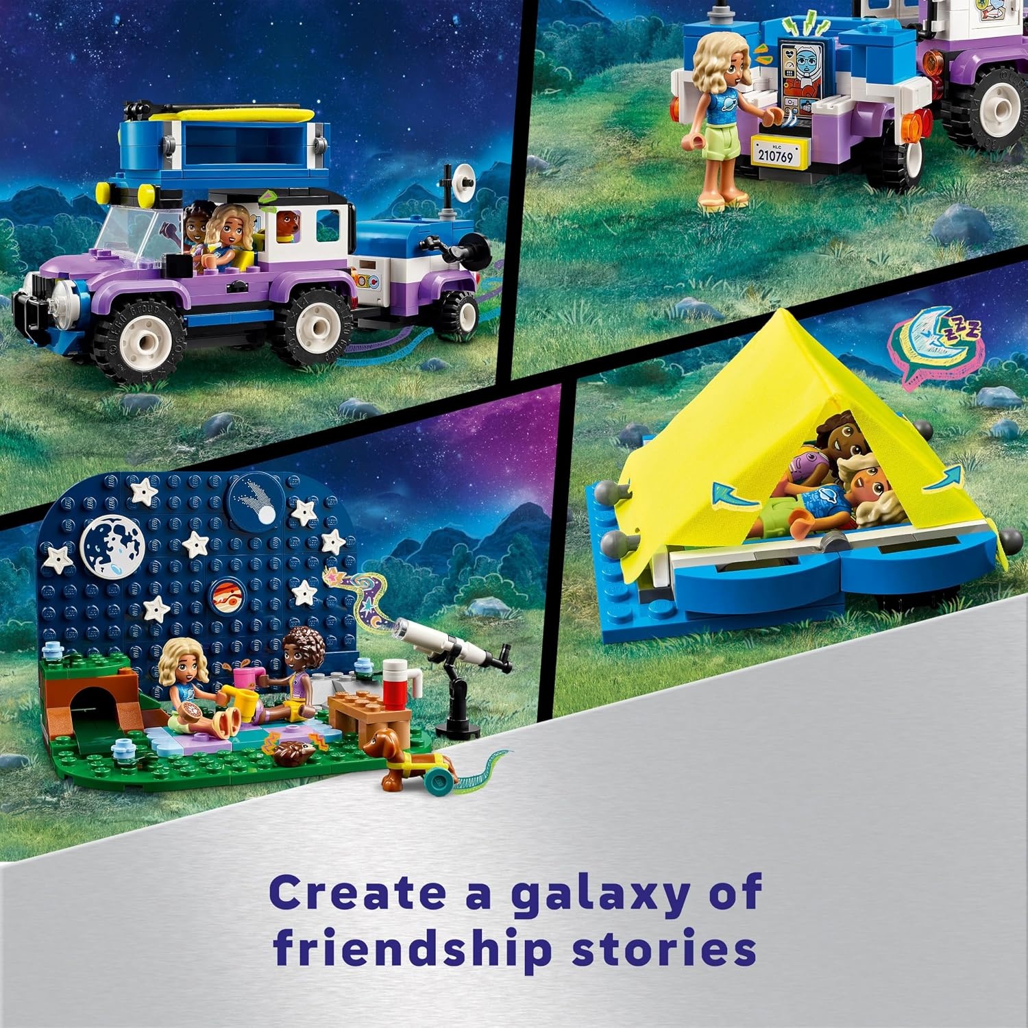 image:imageLEGO Friends Stargazing Camping Vehicle Adventure Toy Includes 2 MiniDolls Camping Trailer Telescope Toy and a Dog Figure Science Gift Idea for Girls Boys and Kids Ages 7 and Up 42603
