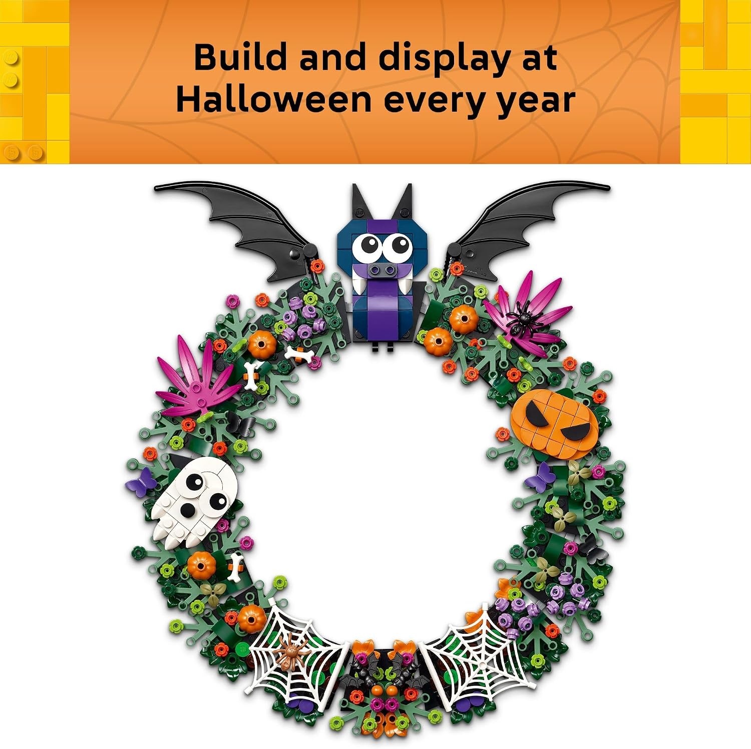 image:imageLEGO Halloween Wreath 40825 Building Toys for Boys amp Girls Ages 12 Halloween Decor amp Craft W String to Hang 617 pieces Gift for Kids