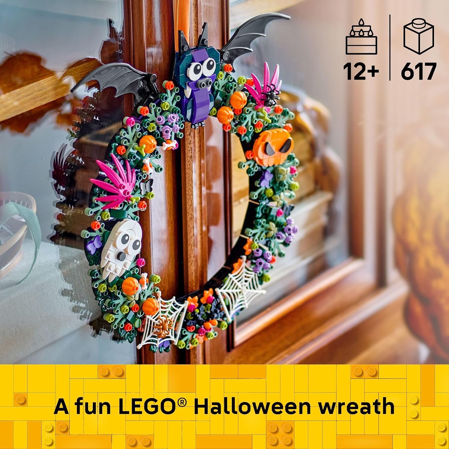 image:imageLEGO Halloween Wreath 40825 Building Toys for Boys amp Girls Ages 12 Halloween Decor amp Craft W String to Hang 617 pieces Gift for Kids