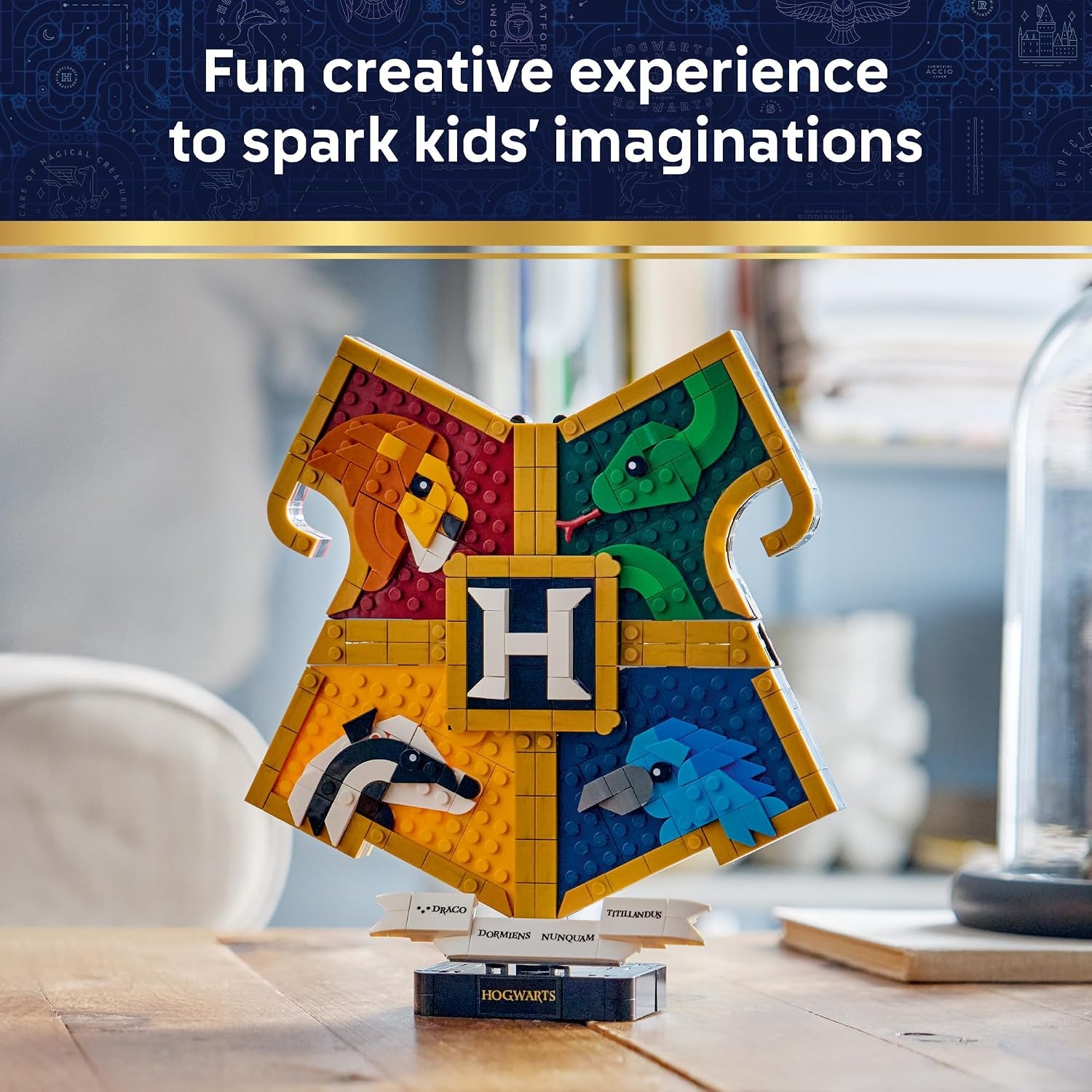 image:imageLEGO Harry Potter Hogwarts House Crest 76462 Collectible Building Toy for Girls amp Boys Ages 12 Display as Bedroom or Book Shelf Decor W Stand 545 pieces Gifts Idea