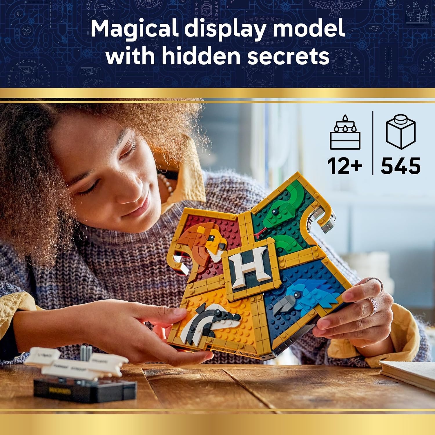 image:imageLEGO Harry Potter Hogwarts House Crest 76462 Collectible Building Toy for Girls amp Boys Ages 12 Display as Bedroom or Book Shelf Decor W Stand 545 pieces Gifts Idea