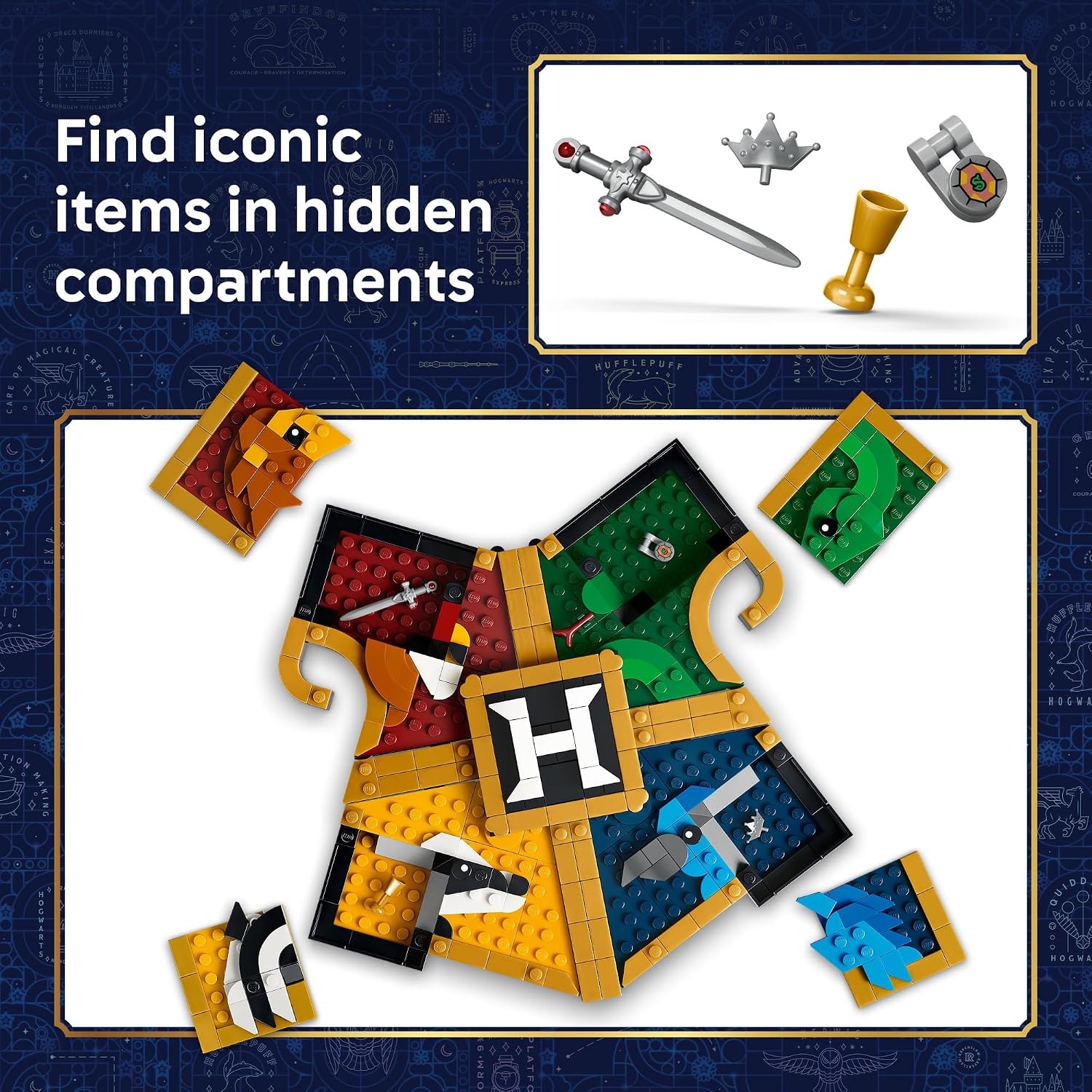 image:imageLEGO Harry Potter Hogwarts House Crest 76462 Collectible Building Toy for Girls amp Boys Ages 12 Display as Bedroom or Book Shelf Decor W Stand 545 pieces Gifts Idea