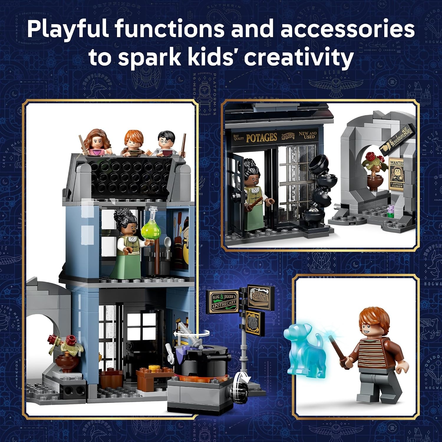 image:imageLEGO Harry Potter Knockturn Alley Wizarding Shops 76471 Building Toy for Girls amp Boys Ages 8 Playset W 8 Minifigures Pretend Play or Display 788 pieces Gift for Birthdays