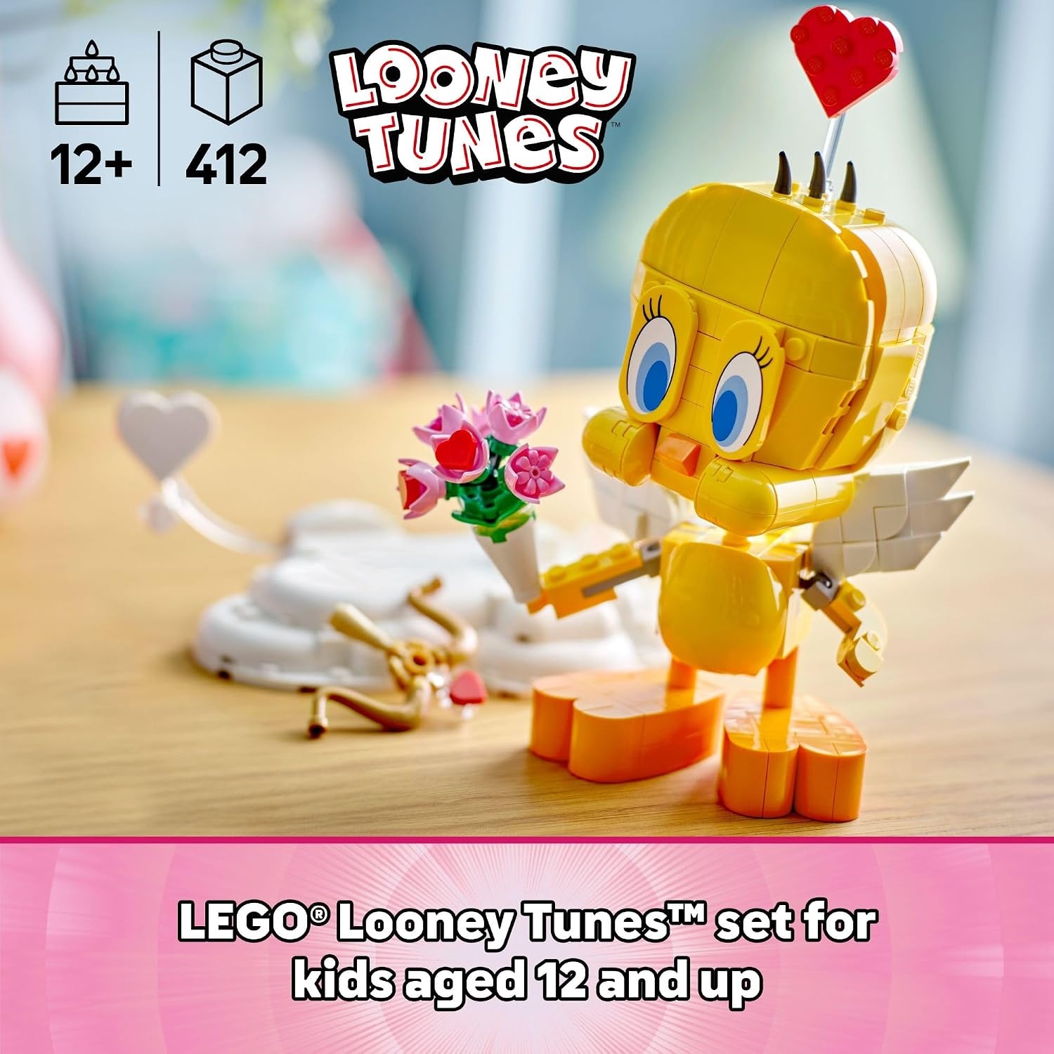 image:imageLEGO Looney Tunes Sweetheart Tweety Bird Building Toy for Adults amp Kids Tweety Figure WDisplay Pedestal amp Accessories for Girls amp Boys Ages 12 Gift for Looney Tunes Fans 40824
