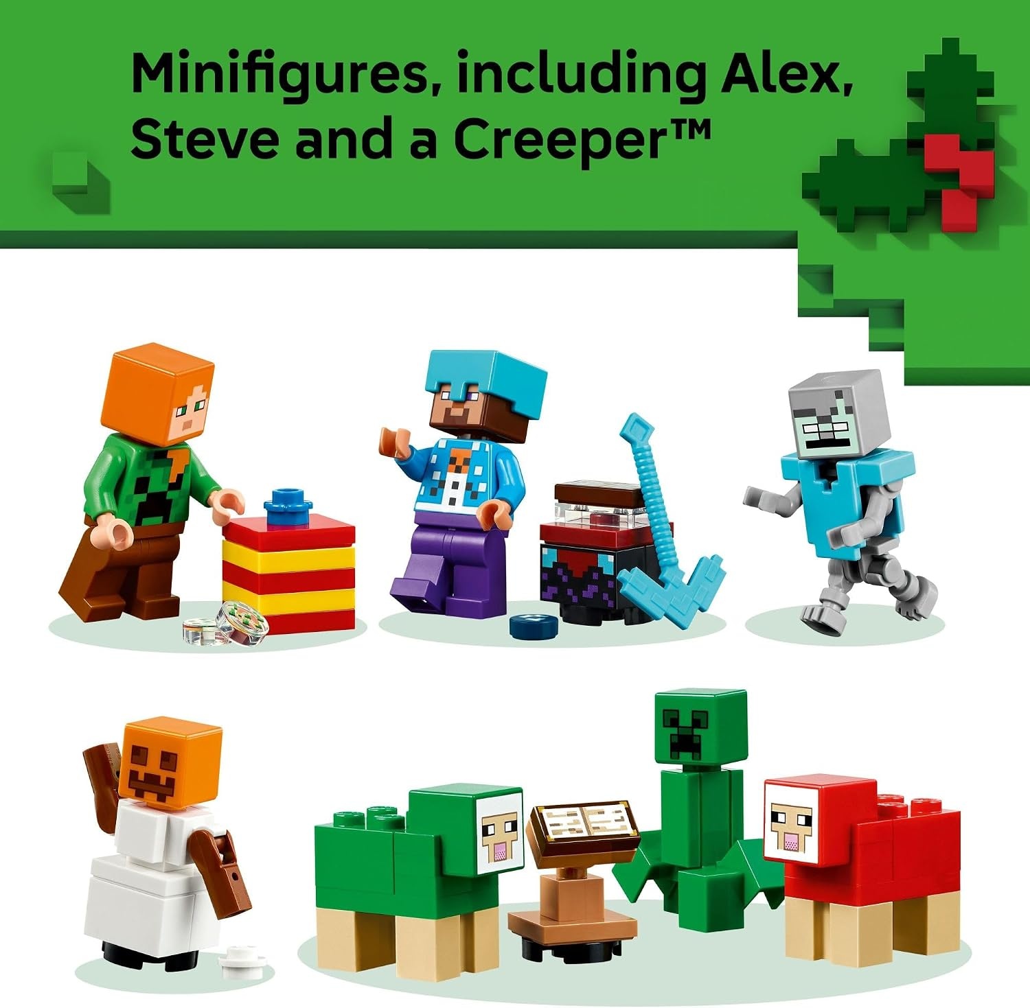 image:imageLEGO Minecraft Advent Calendar 2025 Building Toy Kids Holiday Countdown Set for Boys amp Girls Ages 7 24 Buildable Surprises amp 8 Minifigures for Gamers Collectible Gift for Christmas 21280