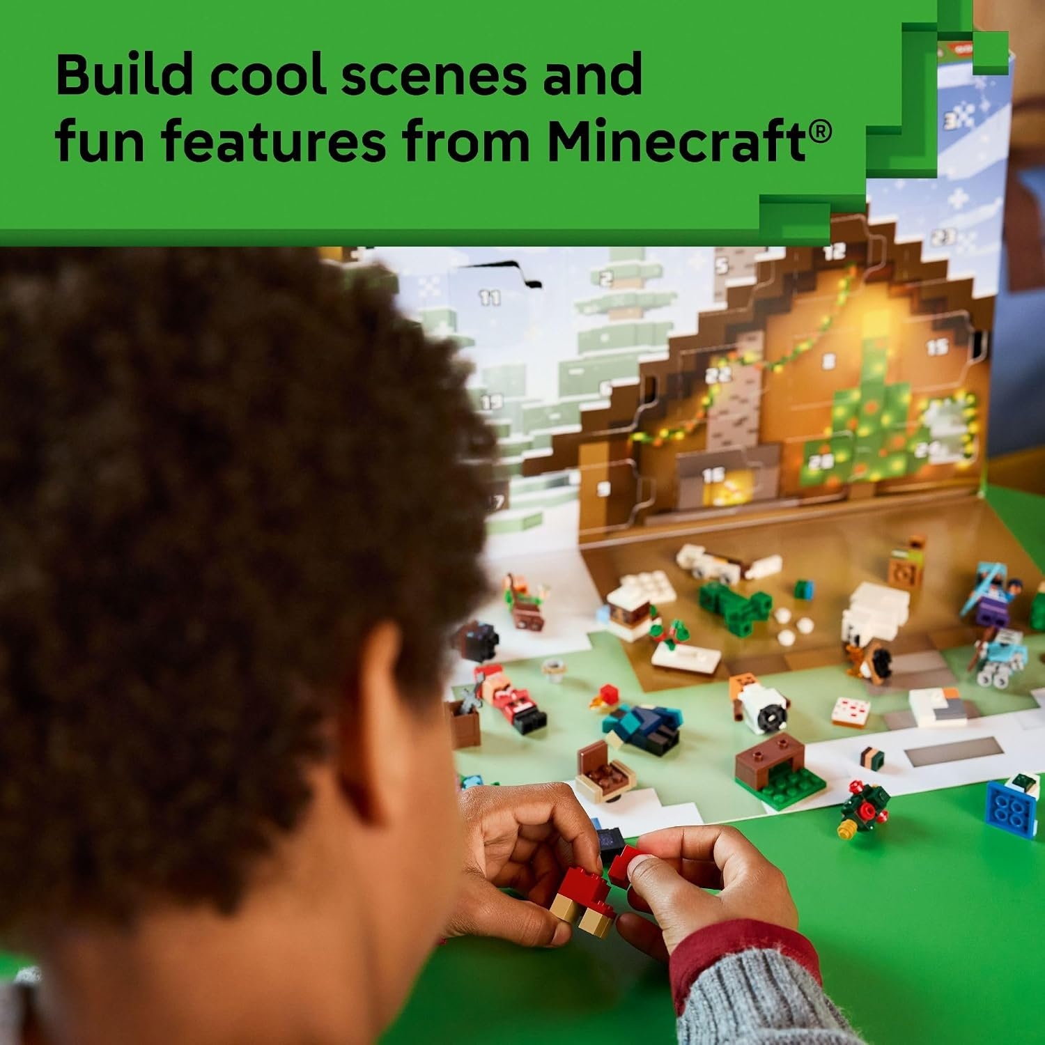image:imageLEGO Minecraft Advent Calendar 2025 Building Toy Kids Holiday Countdown Set for Boys amp Girls Ages 7 24 Buildable Surprises amp 8 Minifigures for Gamers Collectible Gift for Christmas 21280