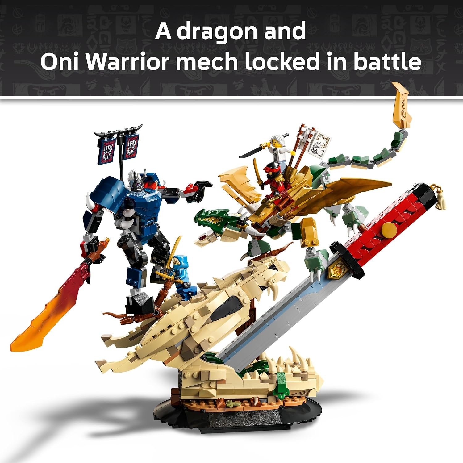 image:imageLEGO NINJAGO Battle at the Dragons Blade 71871 Collectible Building Toy for Boys amp Girls Ages 9 Display Set for Bedroom or Desk 4 Minifigures 1016 pieces Gift Ideas