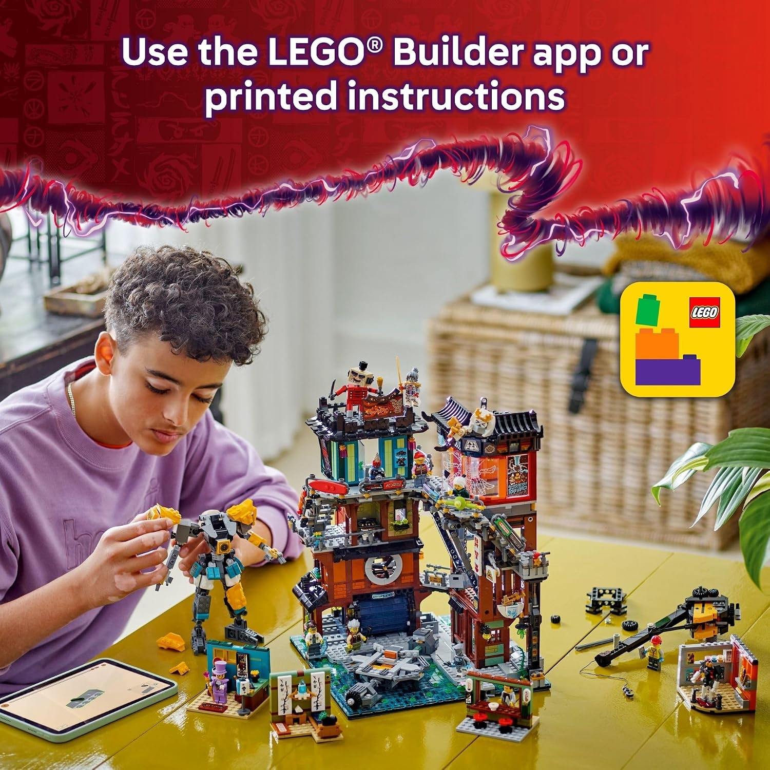 image:imageLEGO NINJAGO City Workshops Building Toy Ninja Set for Boys amp Girls Ages 14 Gift for Teens Includes 10 Minifigures and a Mech for Play and Display 71837