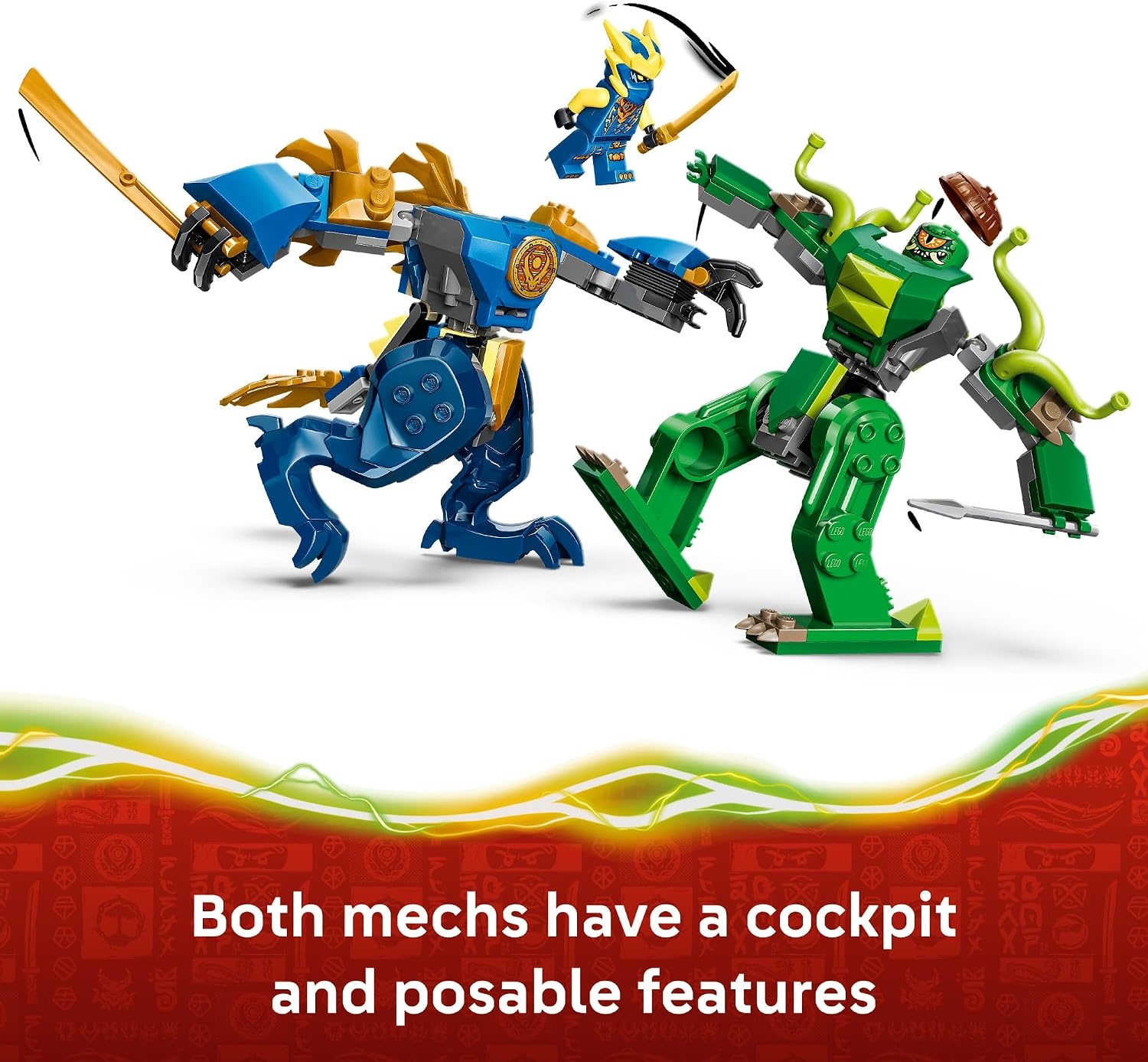 image:imageLEGO NINJAGO Jays Dragon Mech Fight Building Toy Pretend Play Set for Boys amp Girls Ages 4 Includes 2 Minifigures Gifts for Birthdays 71853