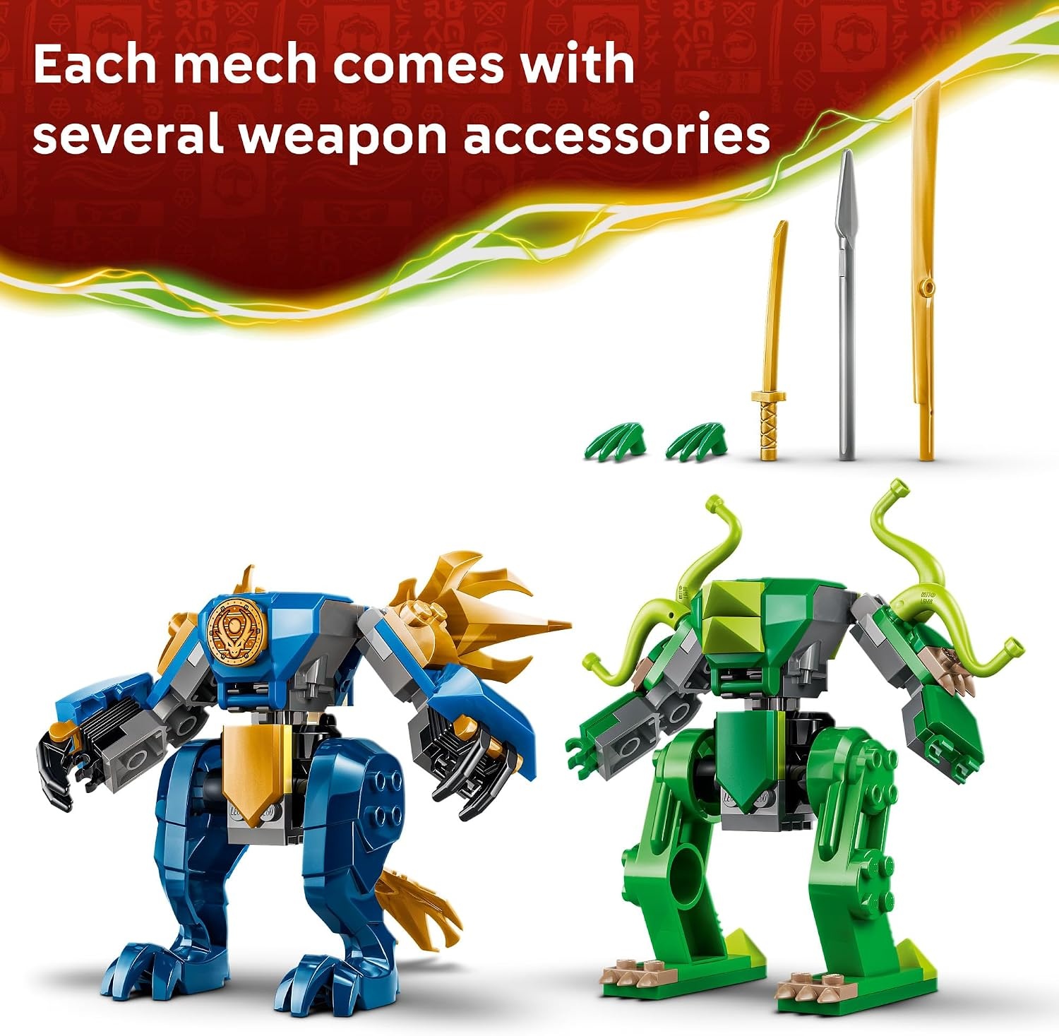 image:imageLEGO NINJAGO Jays Dragon Mech Fight Building Toy Pretend Play Set for Boys amp Girls Ages 4 Includes 2 Minifigures Gifts for Birthdays 71853