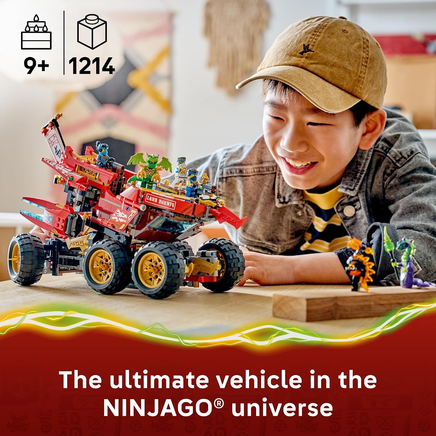image:imageLEGO NINJAGO Land Bounty 71869 Building Toys for Boys amp Girls Ages 9 3 Toy Vehicles Set Pretend Play 6 Minifigures 1214 pieces Gift Idea
