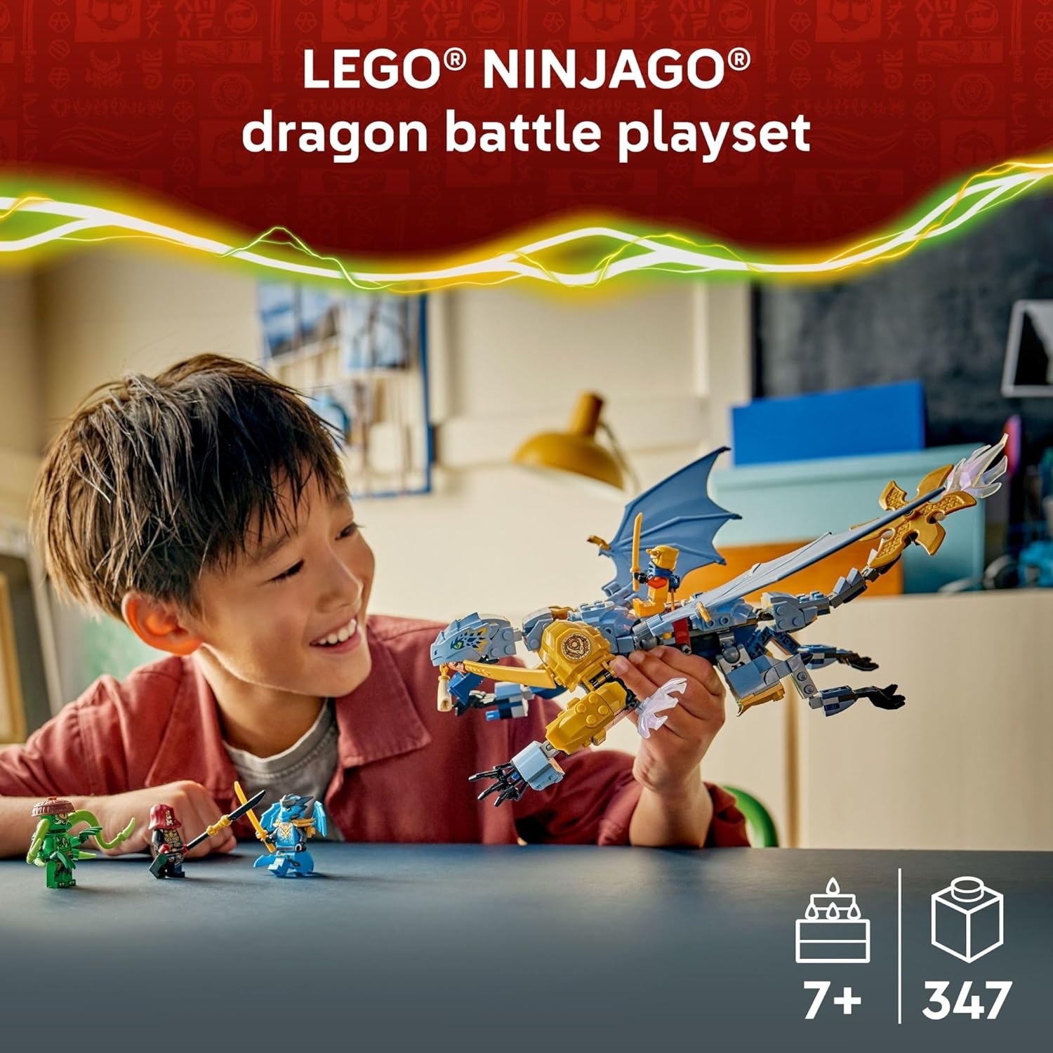 image:imageLEGO NINJAGO Ninja Dragon Riyus Battle Building Toy for Boys amp Girls Ninja Poseable Dragon Toy Playset for Kids Ages 7 Includes 4 Minifigures for Pretend Play Gift Idea for Birthdays 71855