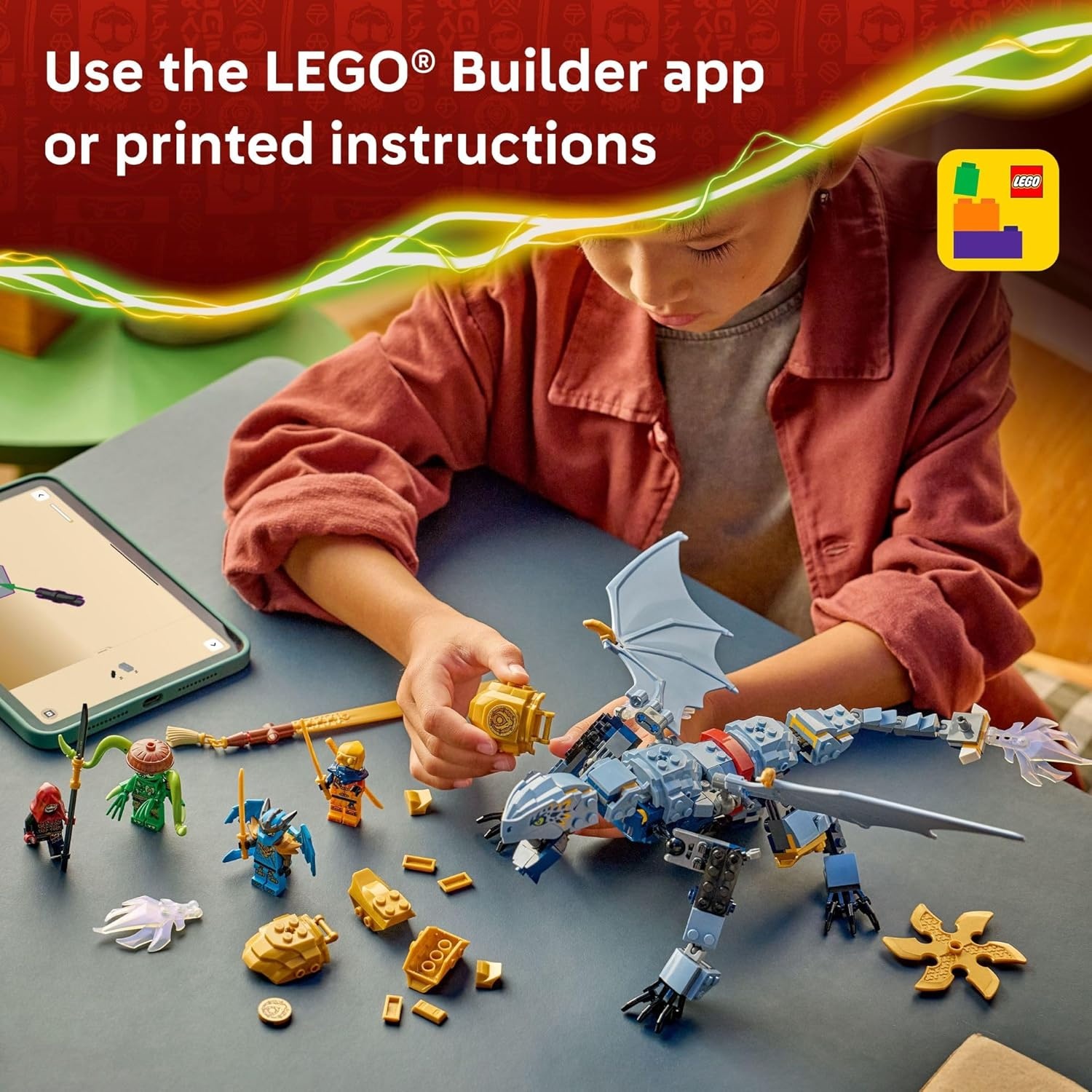 image:imageLEGO NINJAGO Ninja Dragon Riyus Battle Building Toy for Boys amp Girls Ninja Poseable Dragon Toy Playset for Kids Ages 7 Includes 4 Minifigures for Pretend Play Gift Idea for Birthdays 71855