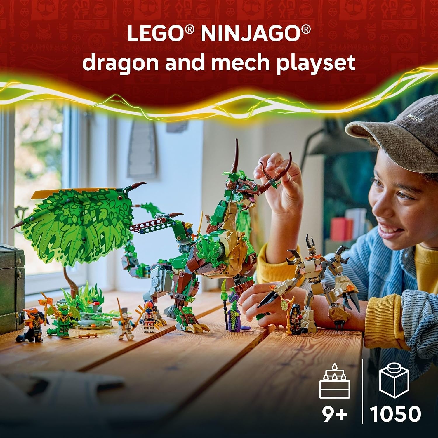 image:imageLEGO NINJAGO The Dragon of Life Building Toy for Boys amp Girls Poseable Dragon Toy Figure amp Playset for Kids Ages 9 WMini Mech amp 8 Minifigures for Pretend Play Gift Idea for Birthdays 71859