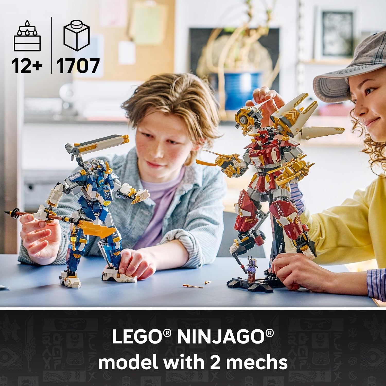 image:imageLEGO NINJAGO The Twin Titan Mechs 71870 Building Toys for Boys amp Girls Ages 12 Posable Mech Action Figures 3 Minifigures 1707 pieces Gift for Birthdays