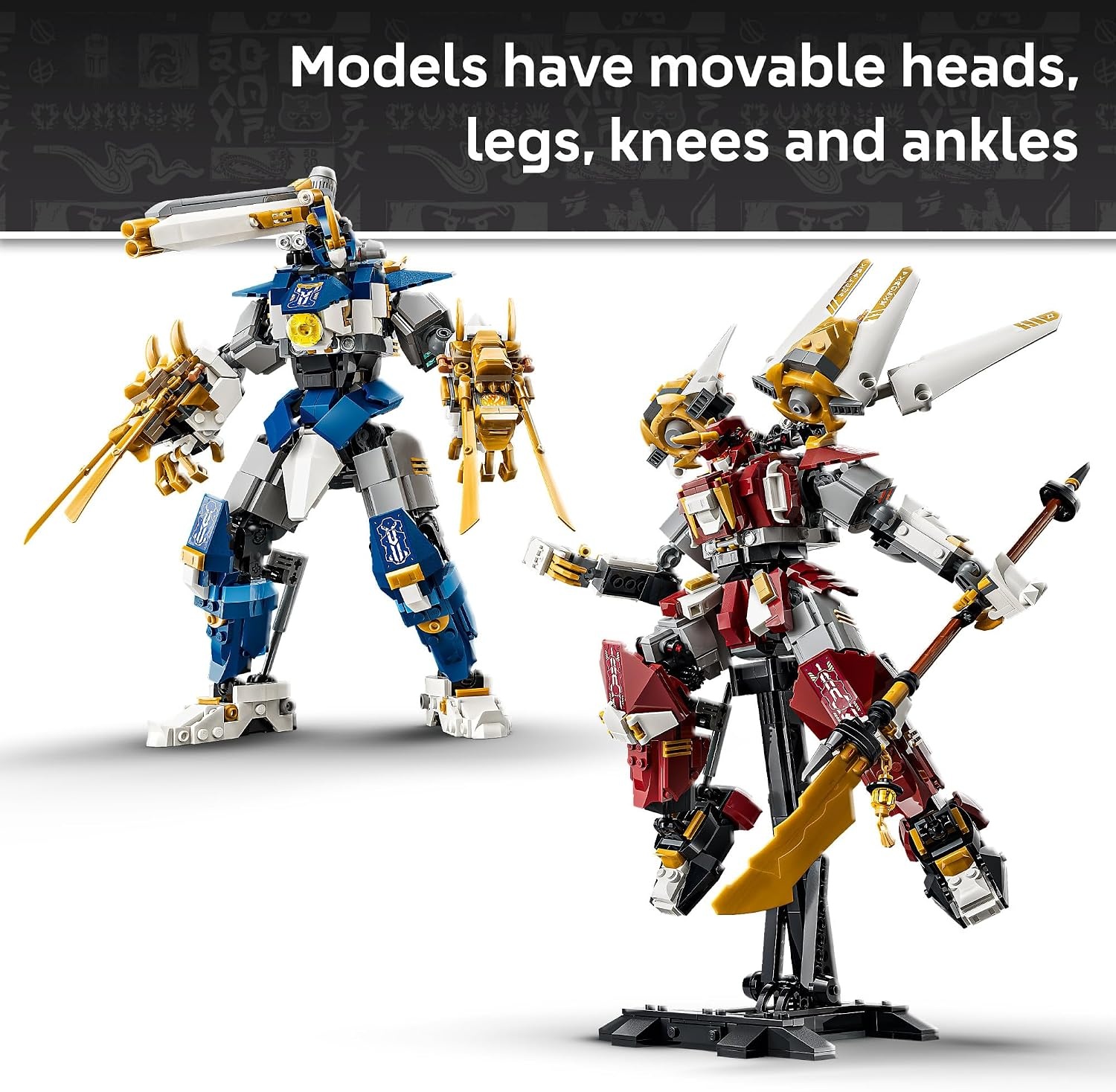 image:imageLEGO NINJAGO The Twin Titan Mechs 71870 Building Toys for Boys amp Girls Ages 12 Posable Mech Action Figures 3 Minifigures 1707 pieces Gift for Birthdays