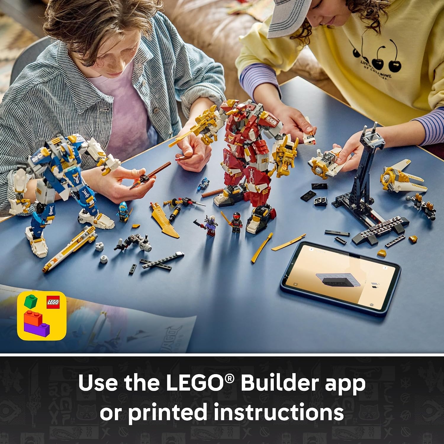 image:imageLEGO NINJAGO The Twin Titan Mechs 71870 Building Toys for Boys amp Girls Ages 12 Posable Mech Action Figures 3 Minifigures 1707 pieces Gift for Birthdays